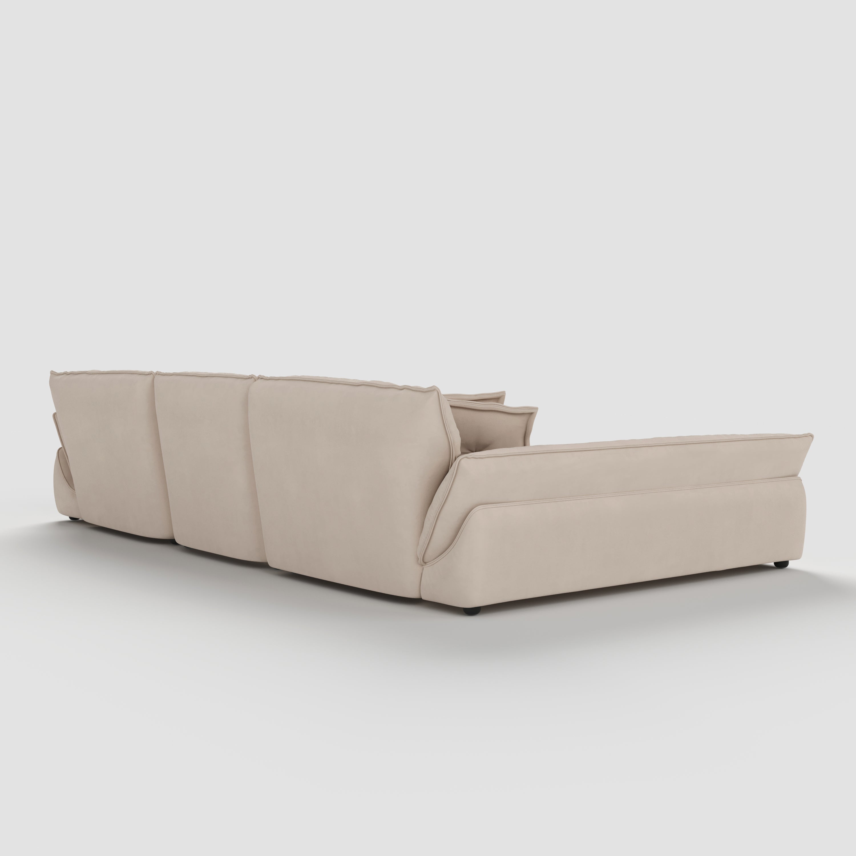 Cat-Scratch Resistant Fabric Elephant Ears Style Corner Sofa