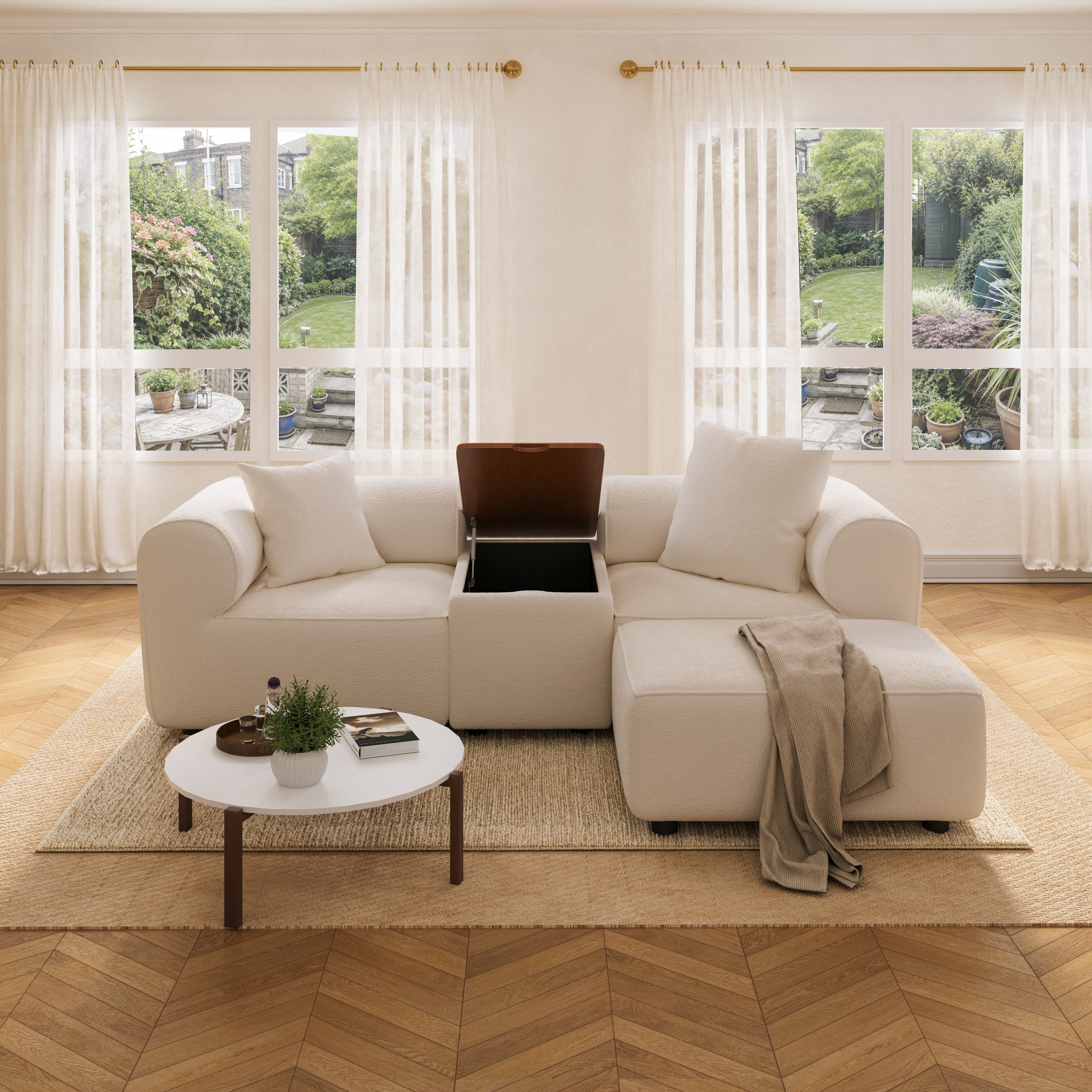 Modular Chenille Combo Sofa with Storage