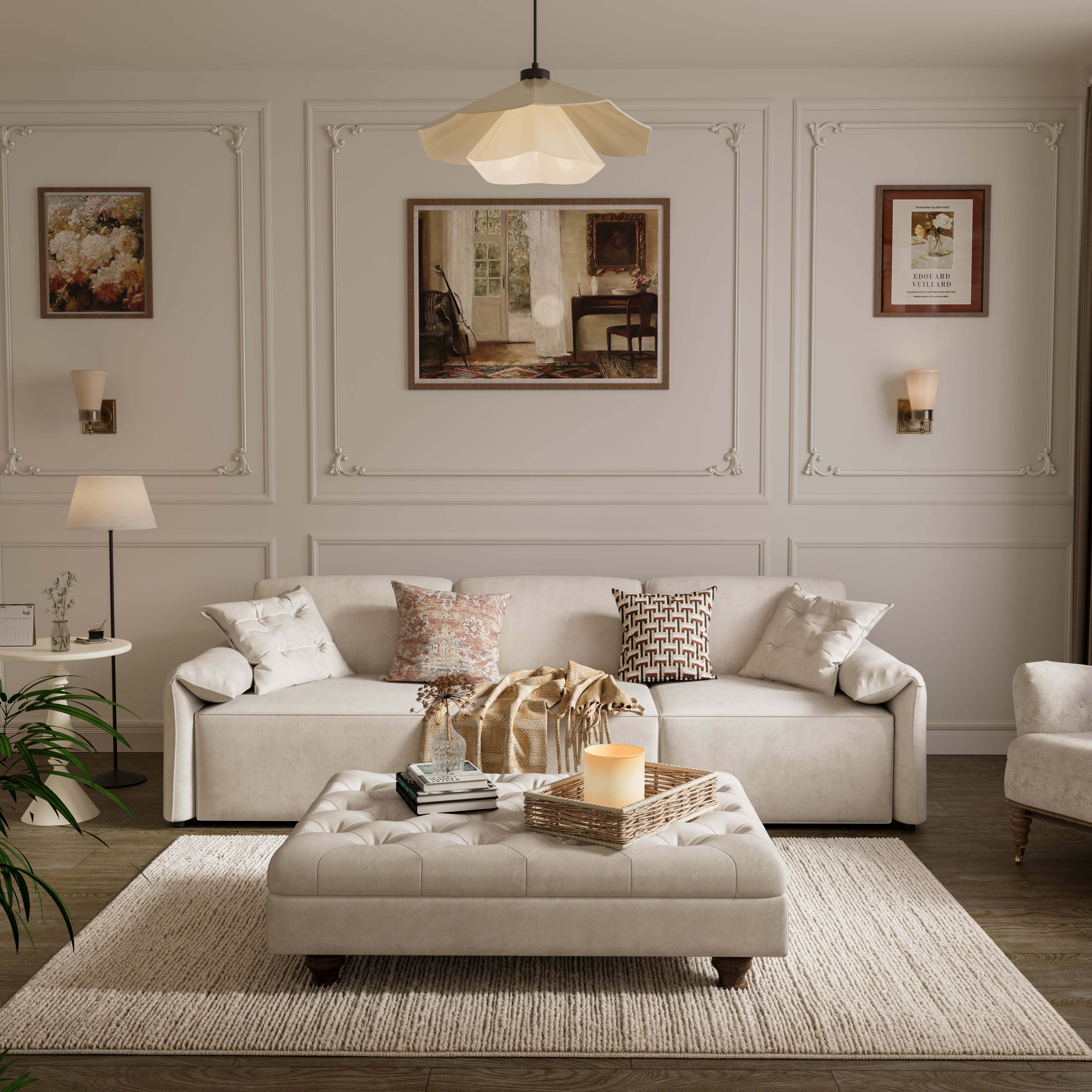 Convenient Remote Control Modular Chaise Sofa Bed