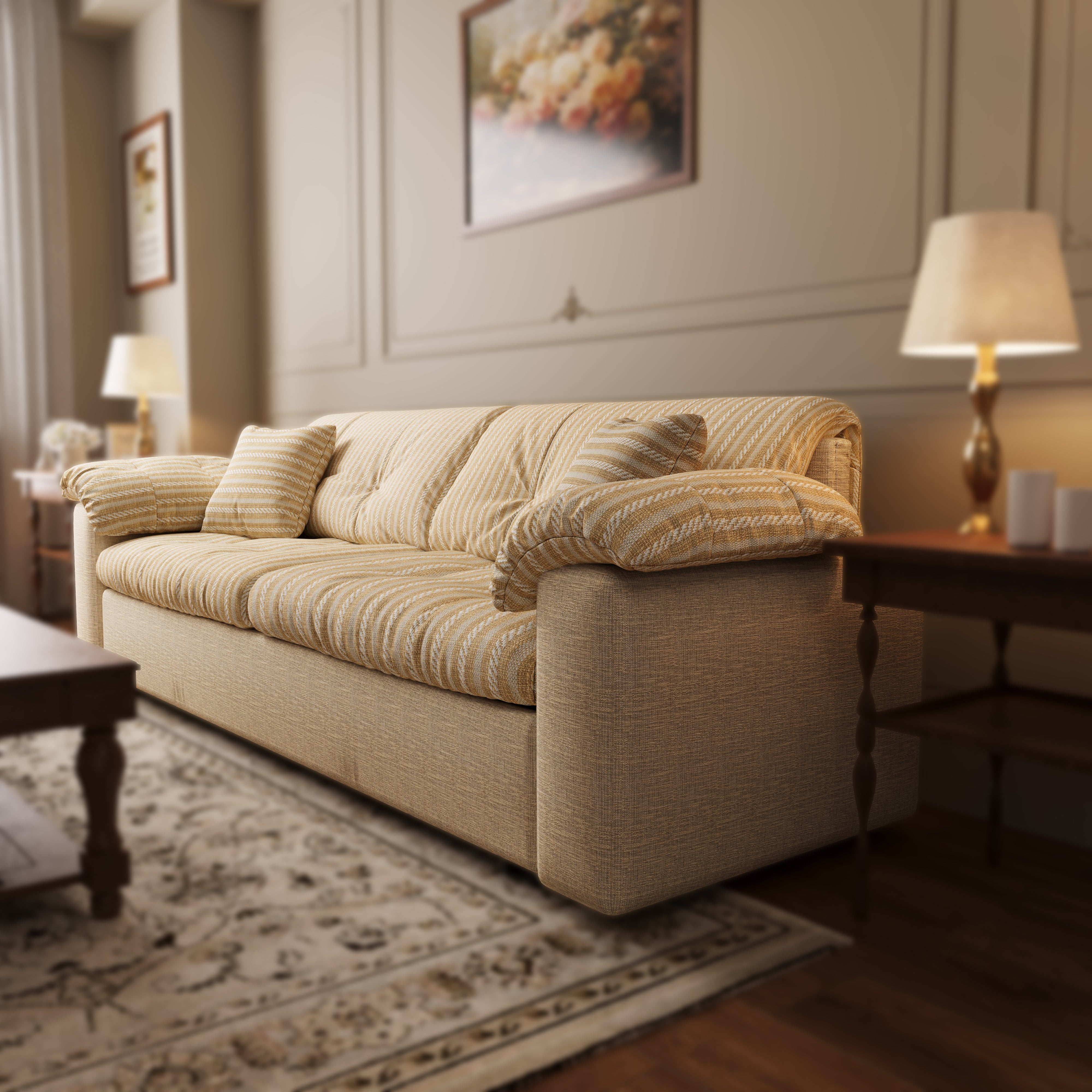 Multifunctional Sleeper Pull Out 2 Seater Sofa Bed with Storage Space