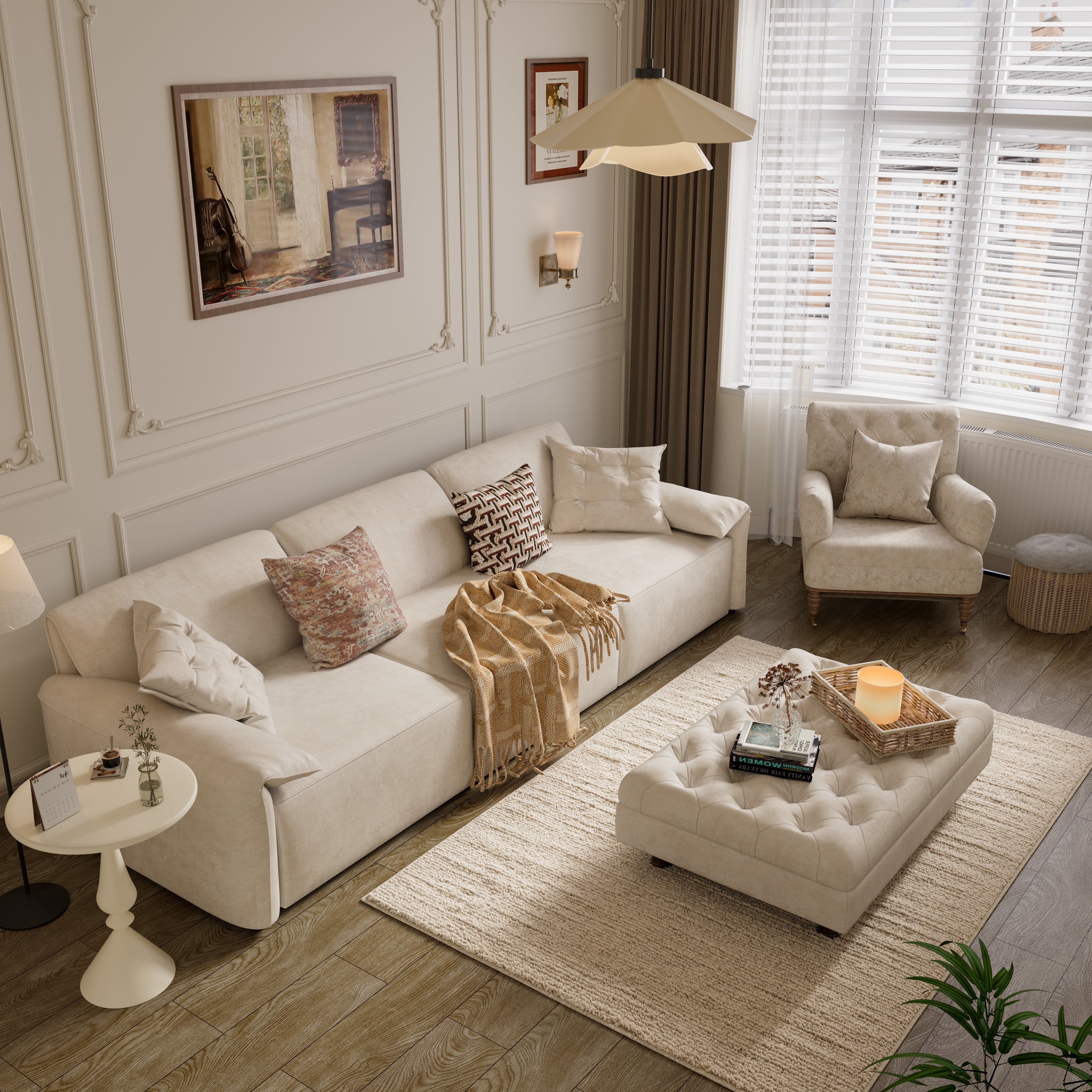 Convenient Remote Control Modular Chaise Sofa Bed