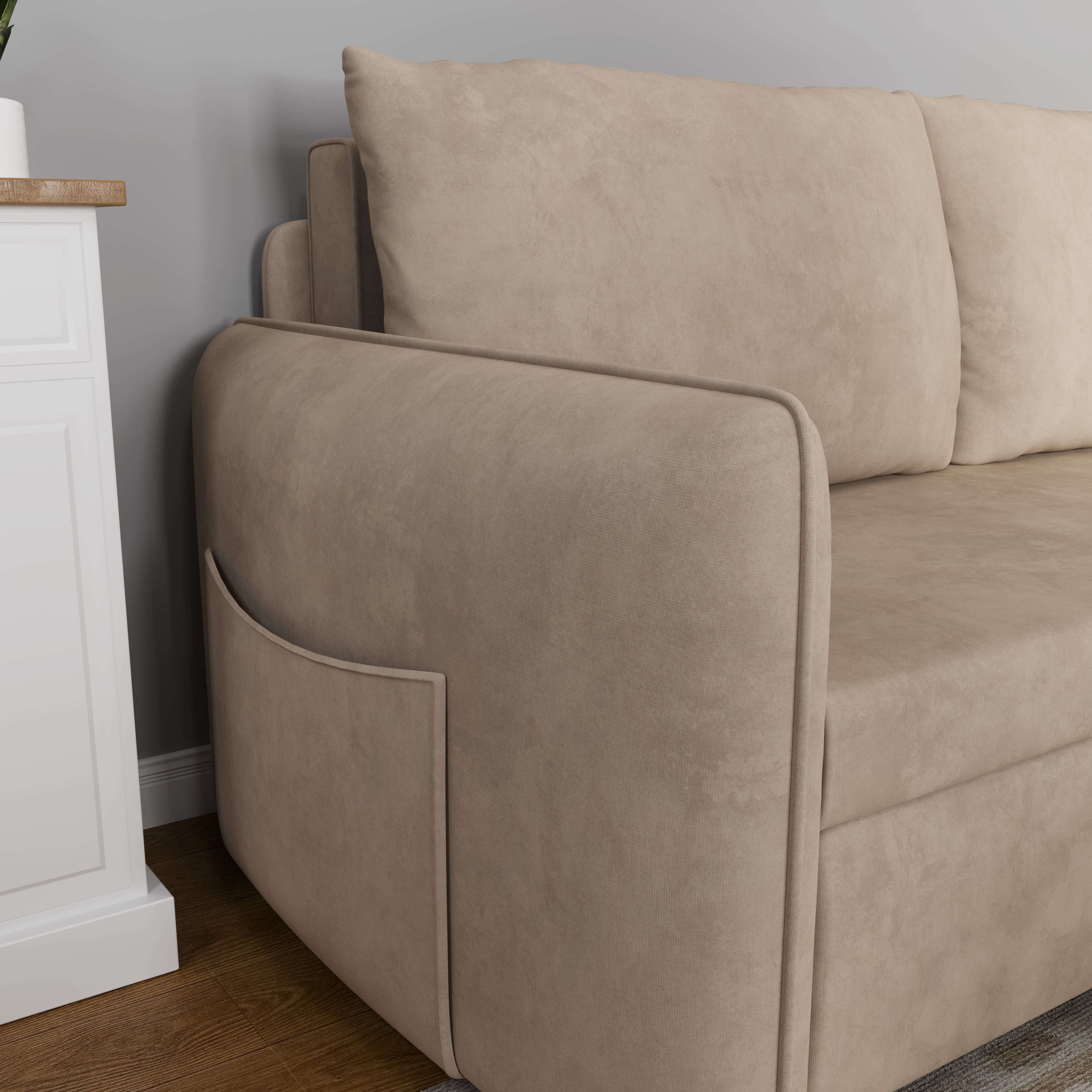 Cottonfy Upgrade Adjustable Multifunctional 3 Seater Sofa Bed with Storage Space