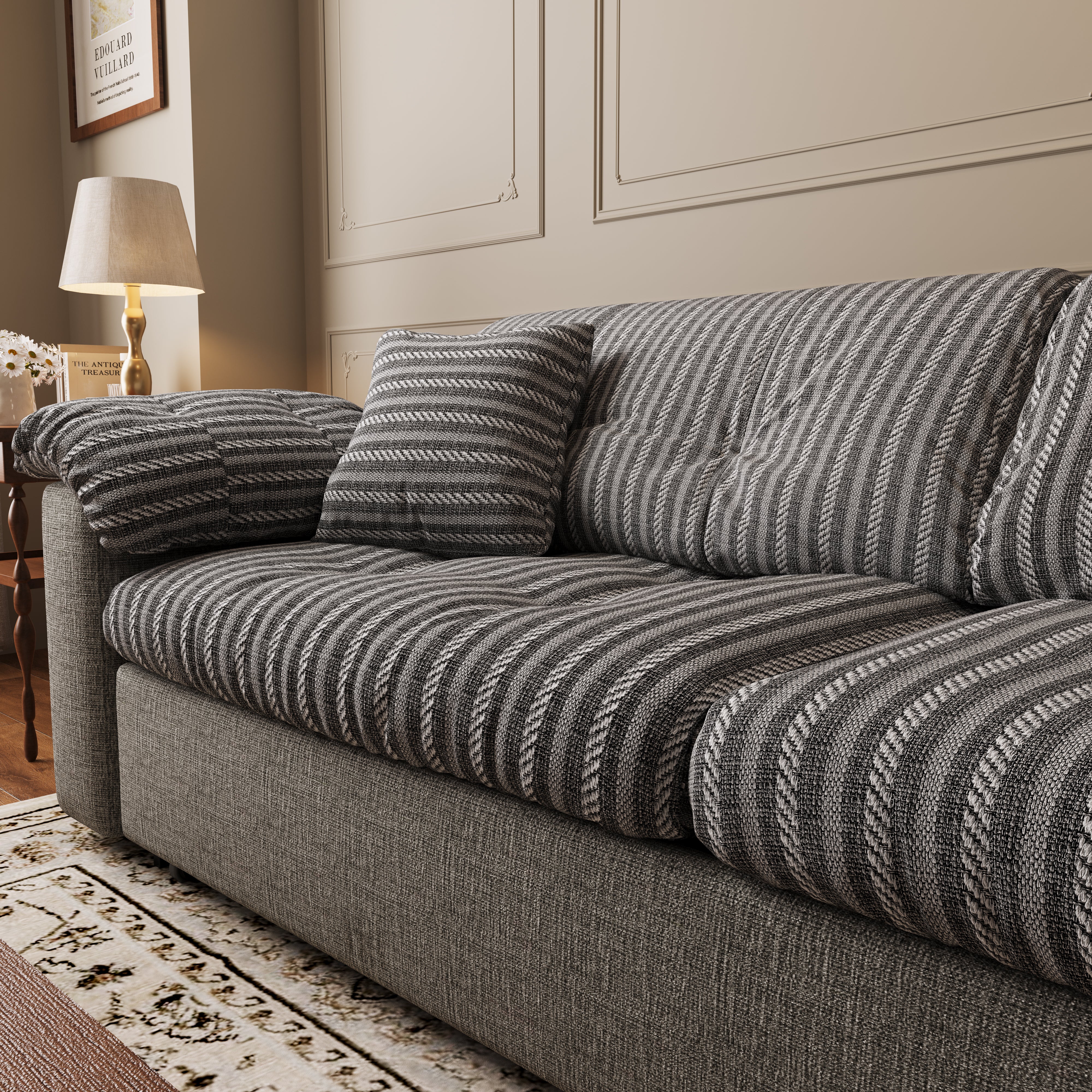 Multifunctional Sleeper Pull Out 2 Seater Sofa Bed with Storage Space