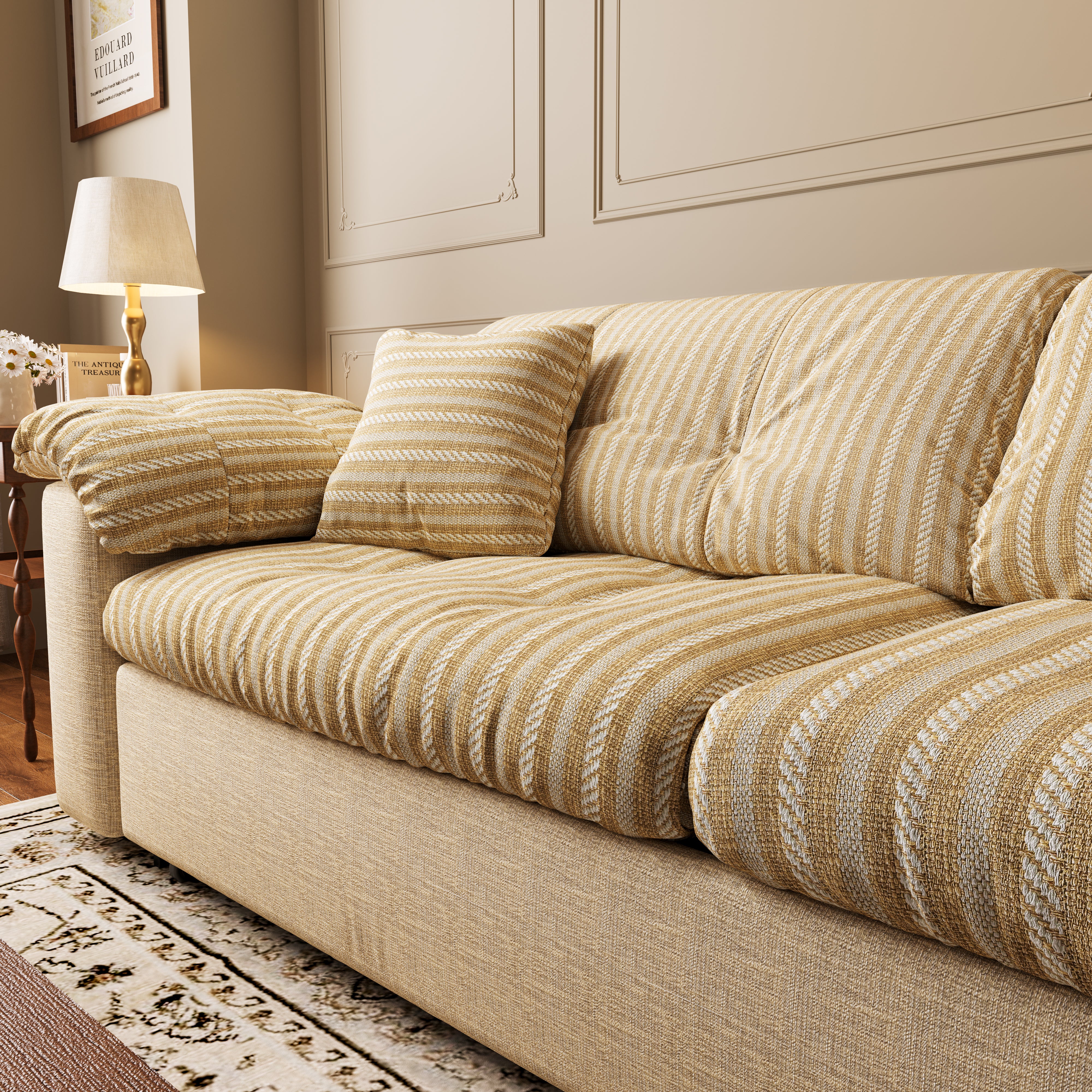 Multifunctional Sleeper Pull Out 2 Seater Sofa Bed with Storage Space