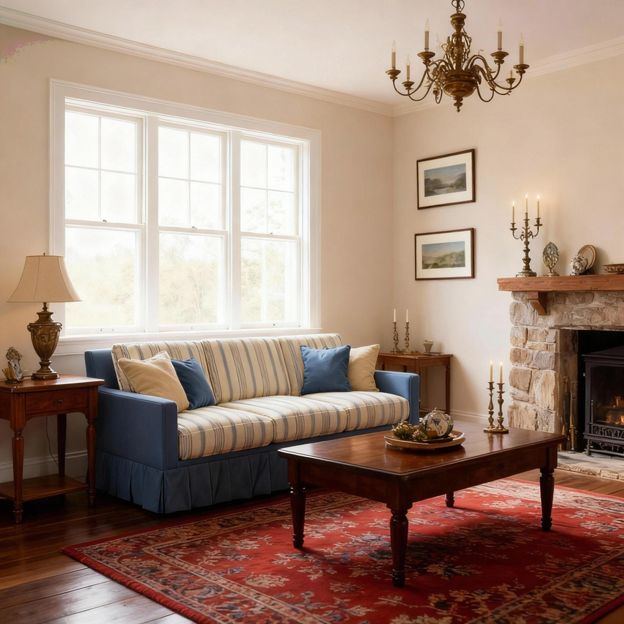 Cottonfy Country Check Sofa with Removable Skirted Covers