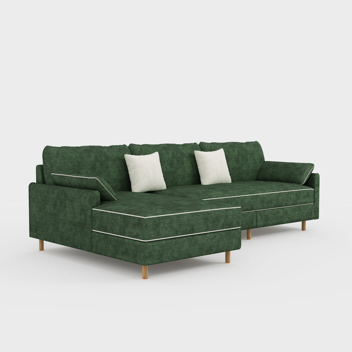 Washable Modular Cotton Linen Sofa with Detachable Fringed Skirt