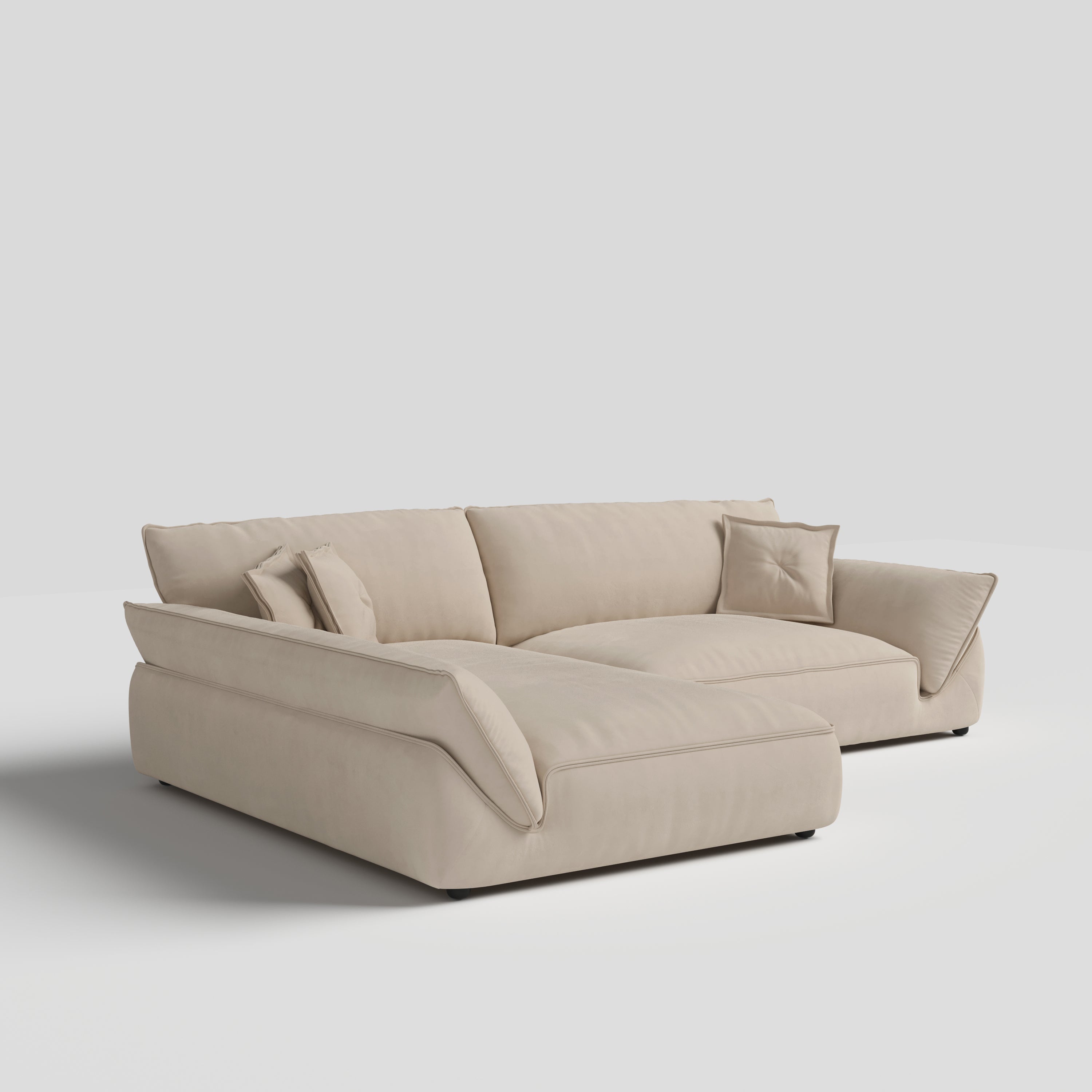 Cat-Scratch Resistant Fabric Elephant Ears Style Corner Sofa