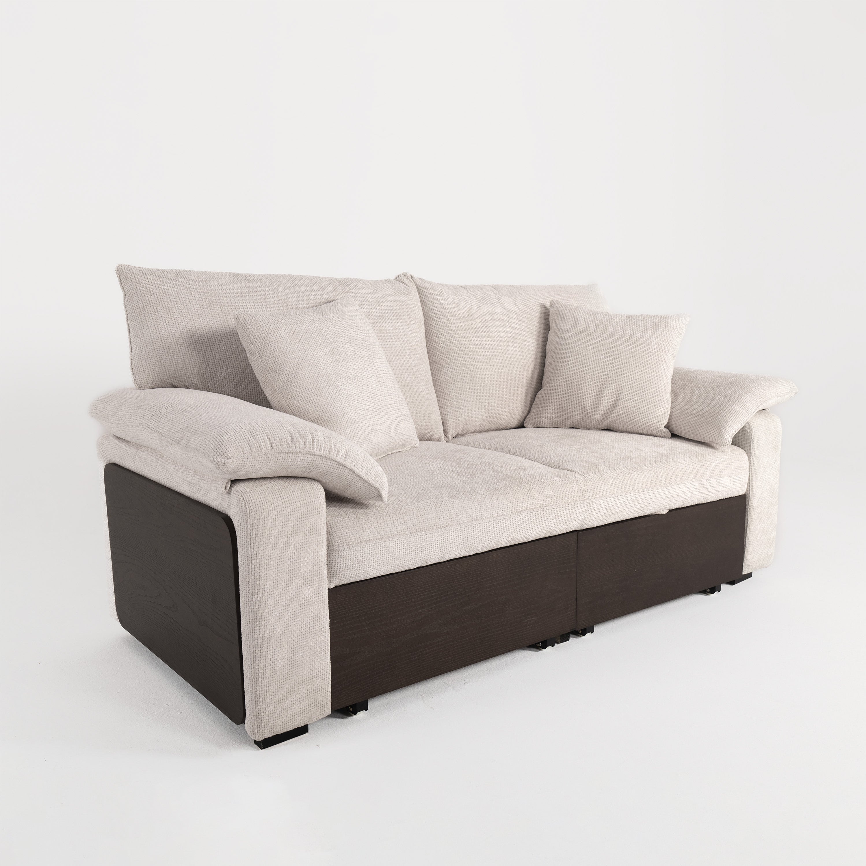 Luxurious Soild Wood Versatile 2-Seater Pull Out Sofa Bed