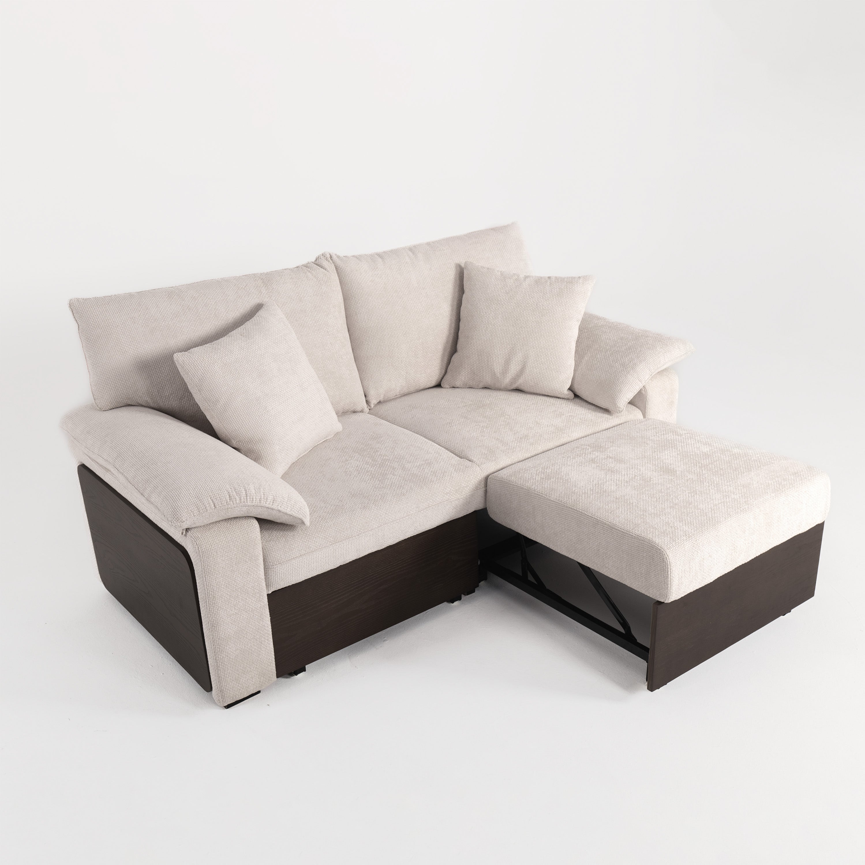 Luxurious Soild Wood Versatile 2-Seater Pull Out Sofa Bed