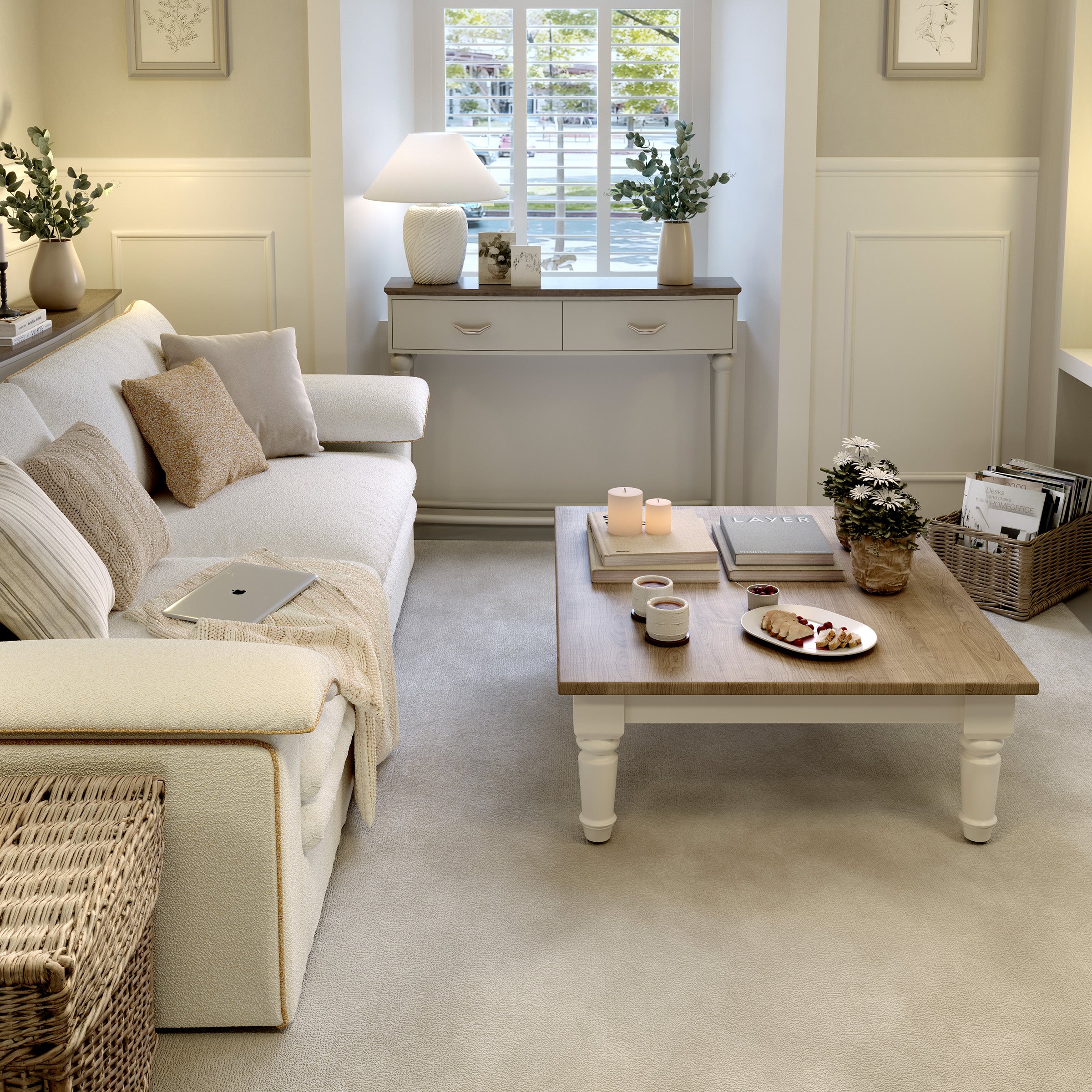 Stylish Lambswool Sofa with Detachable Design