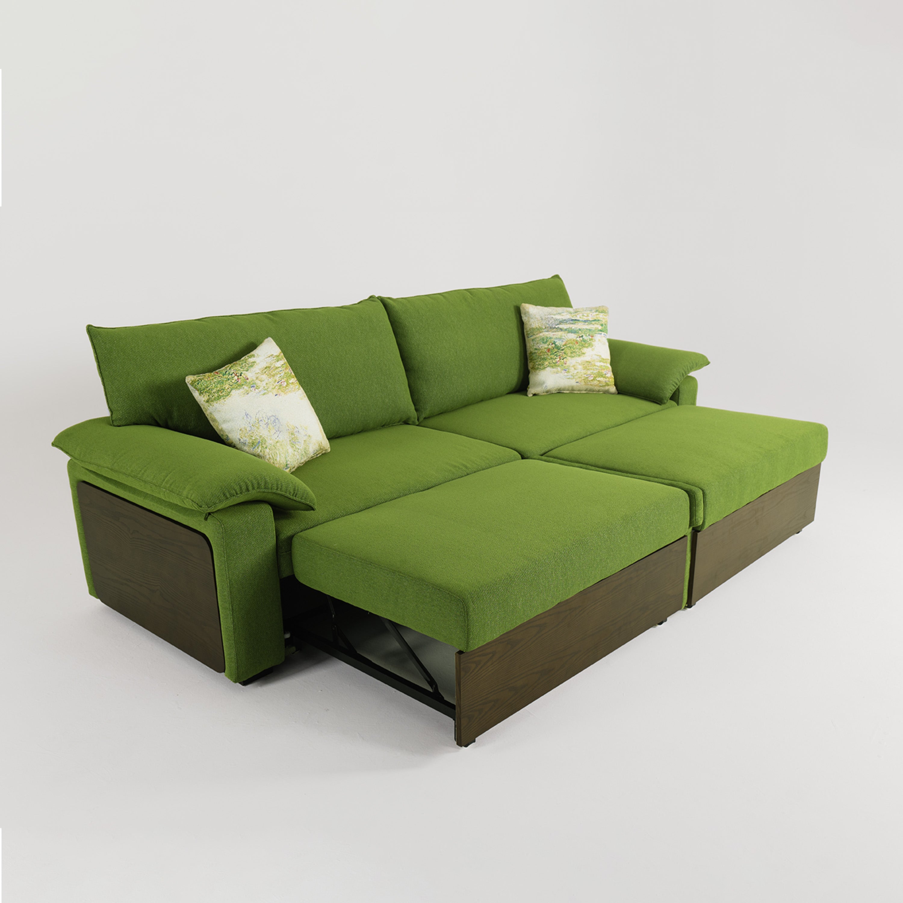 Luxurious Soild Wood Versatile 2-Seater Pull Out Sofa Bed