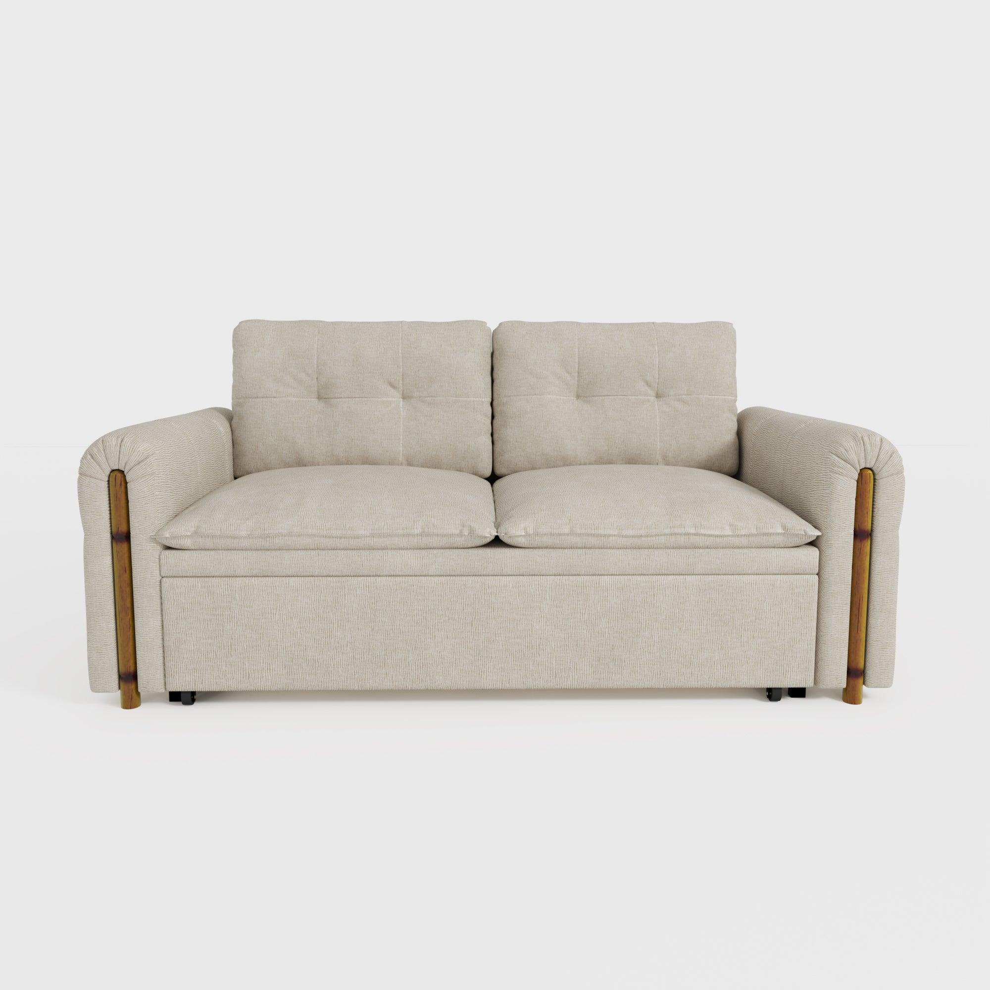 Vintage Pet Friendly Bamboo Design Sofa Bed with Storage