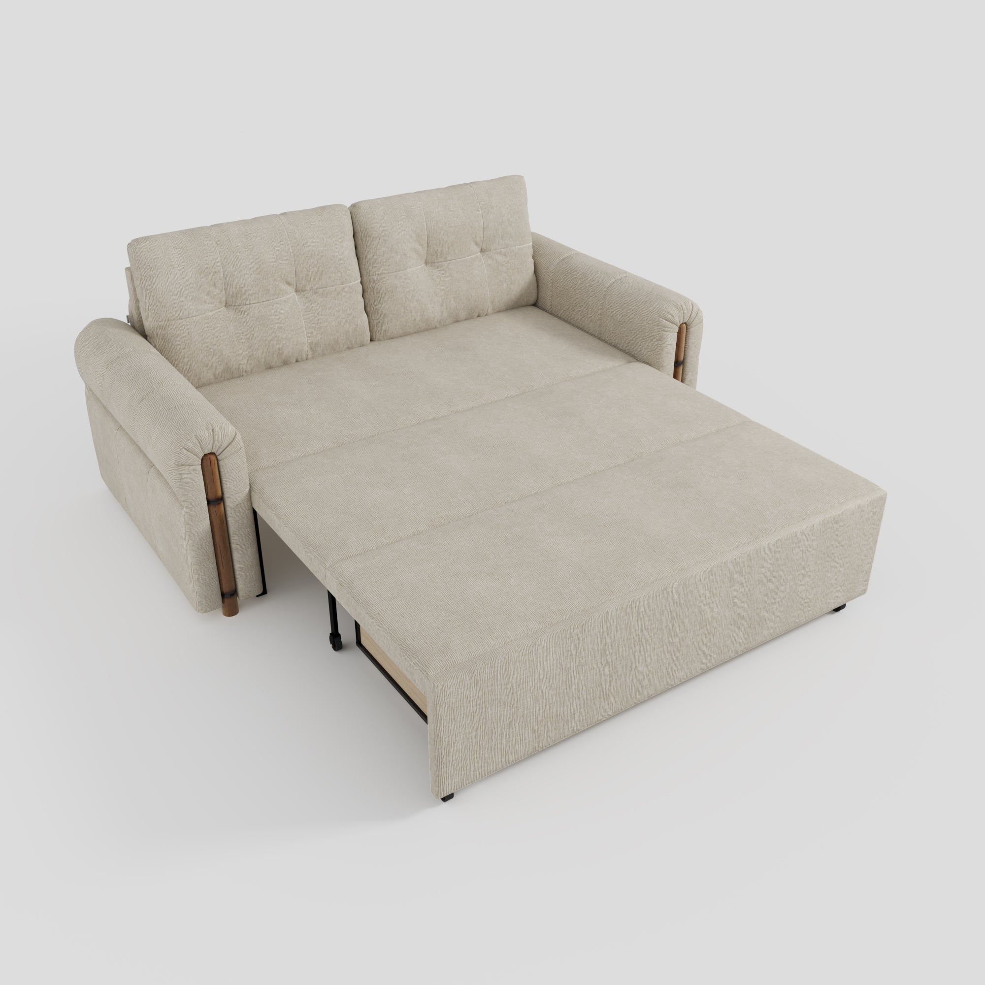 Vintage Pet Friendly Bamboo Design Sofa Bed with Storage