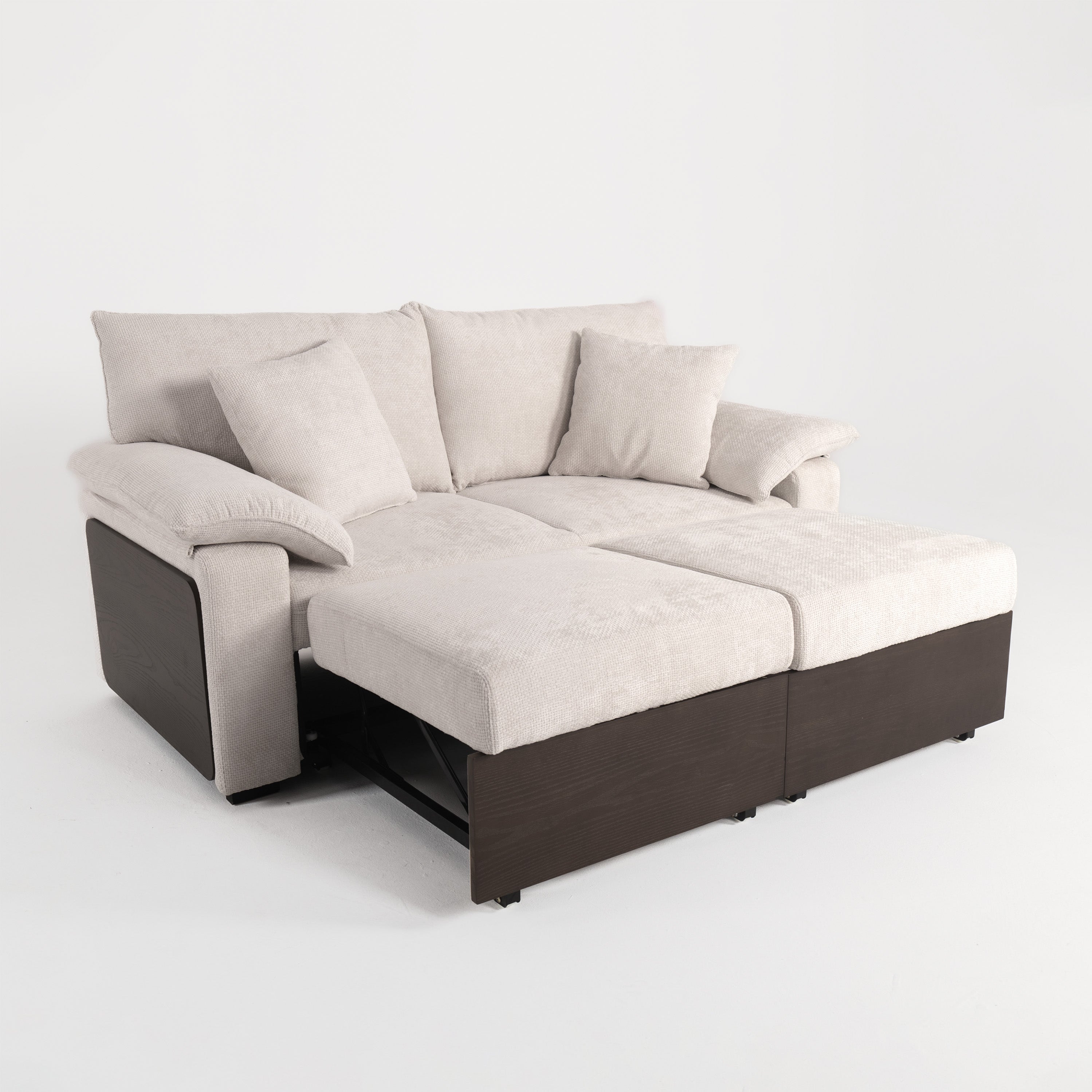 Luxurious Soild Wood Versatile 2-Seater Pull Out Sofa Bed