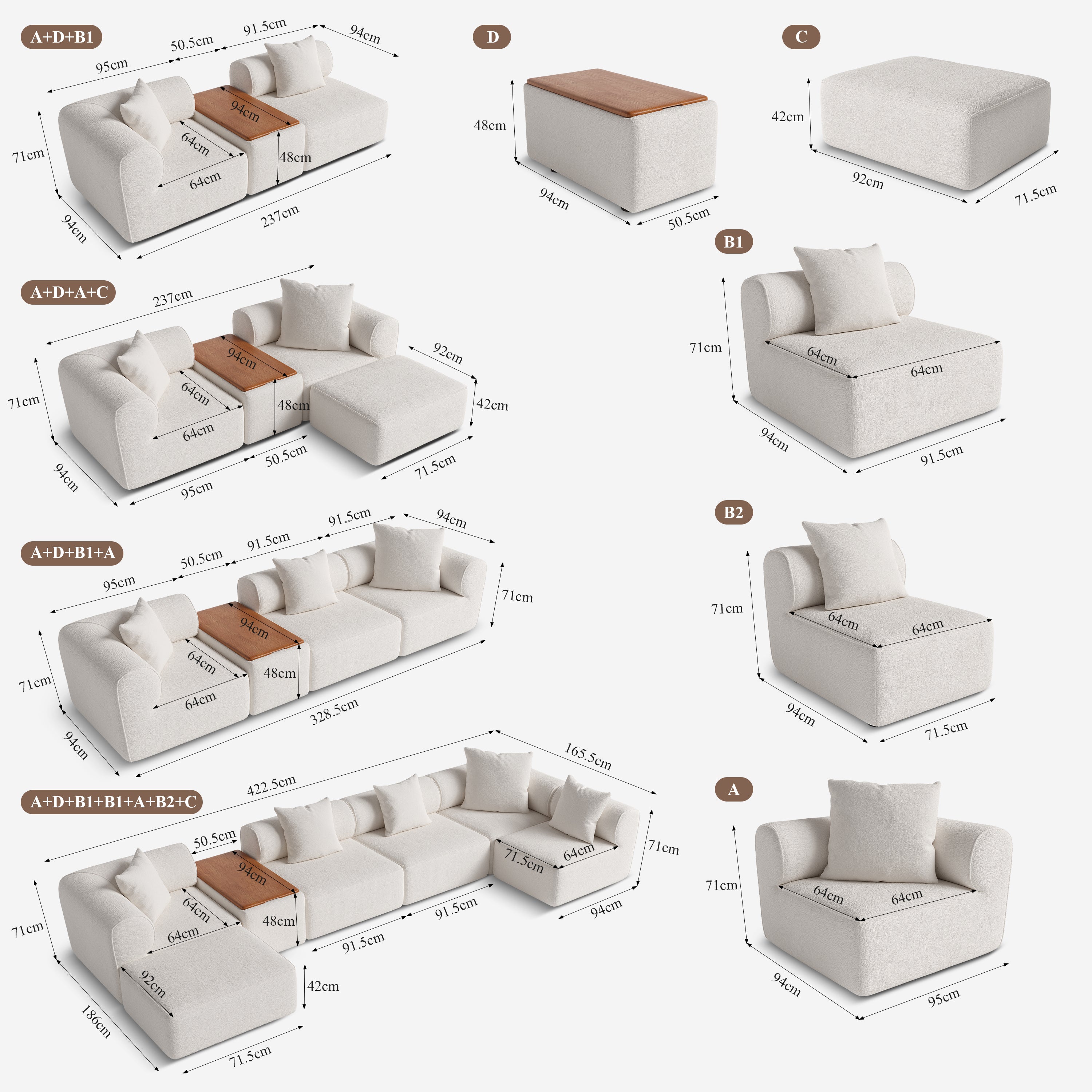 The Plump Modular Bouclé Sofa with Integrated Storage