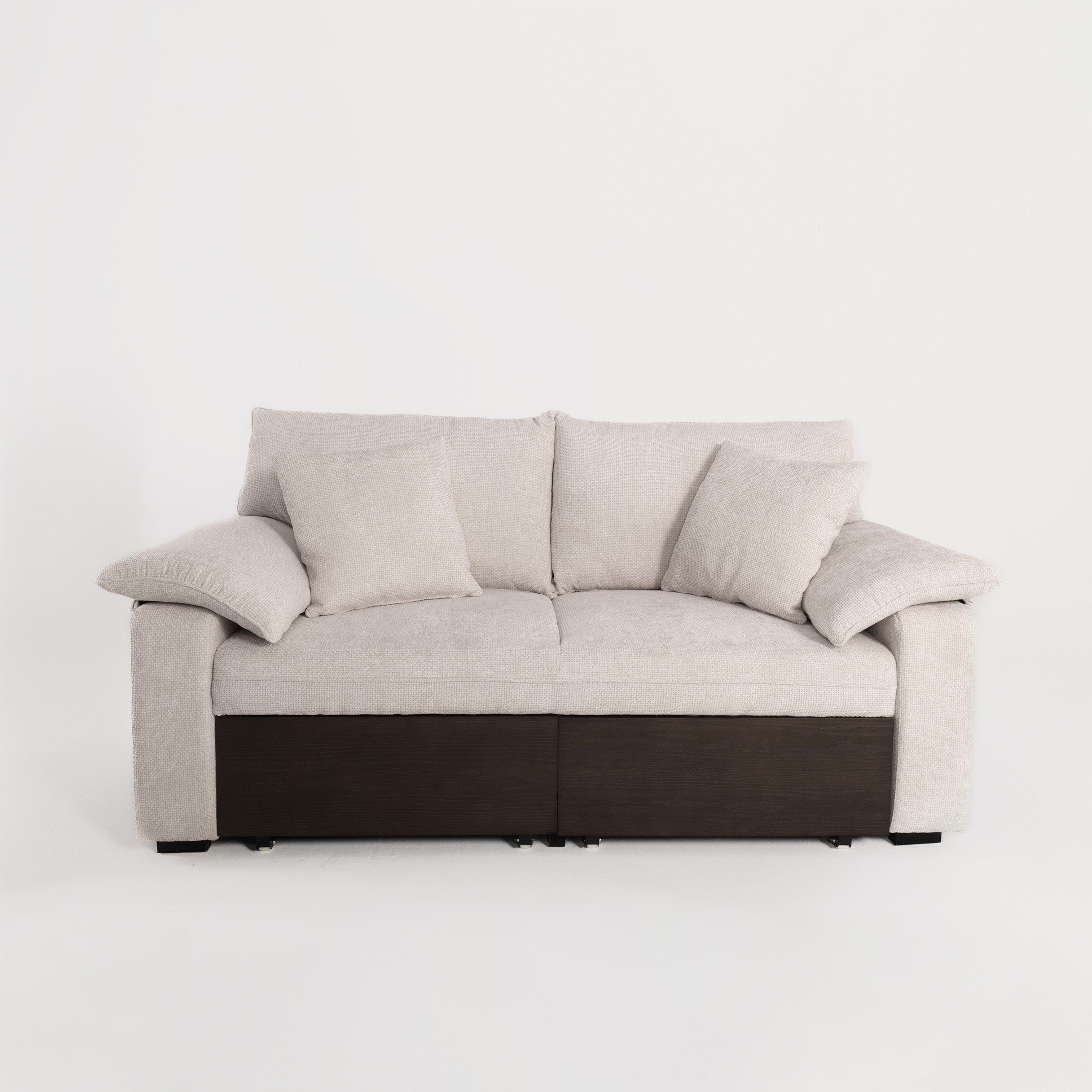 Luxurious Soild Wood Versatile 2-Seater Pull Out Sofa Bed