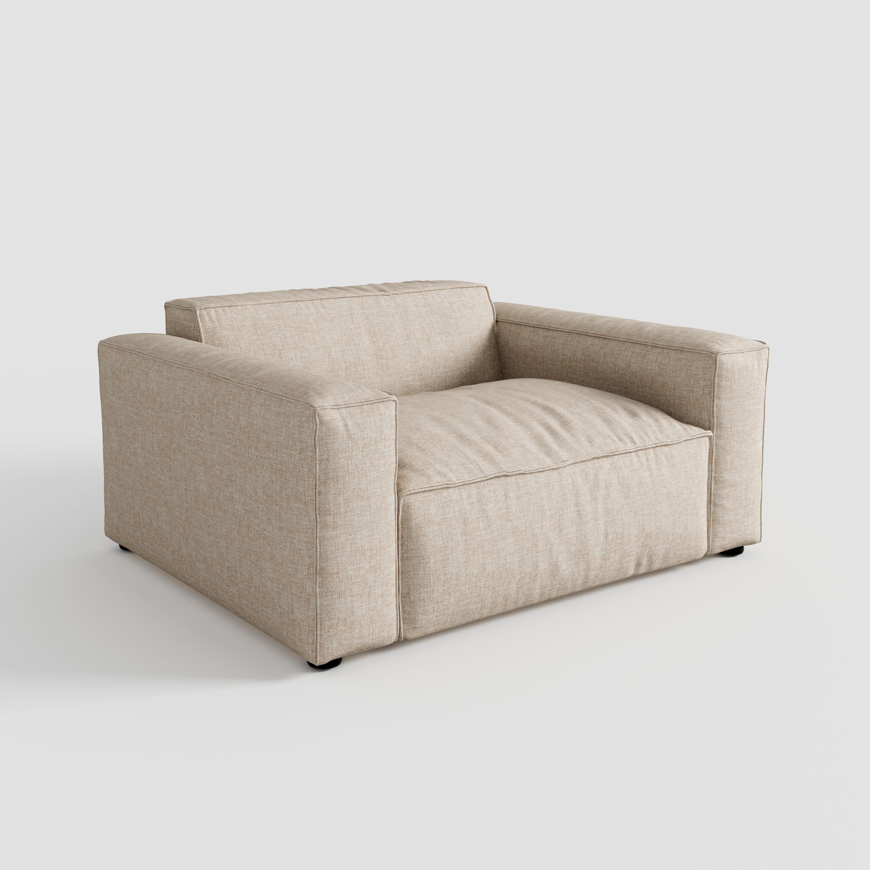 Elegant Tofu Block Linen Modular Cloud Sofa Down Filled Sectional