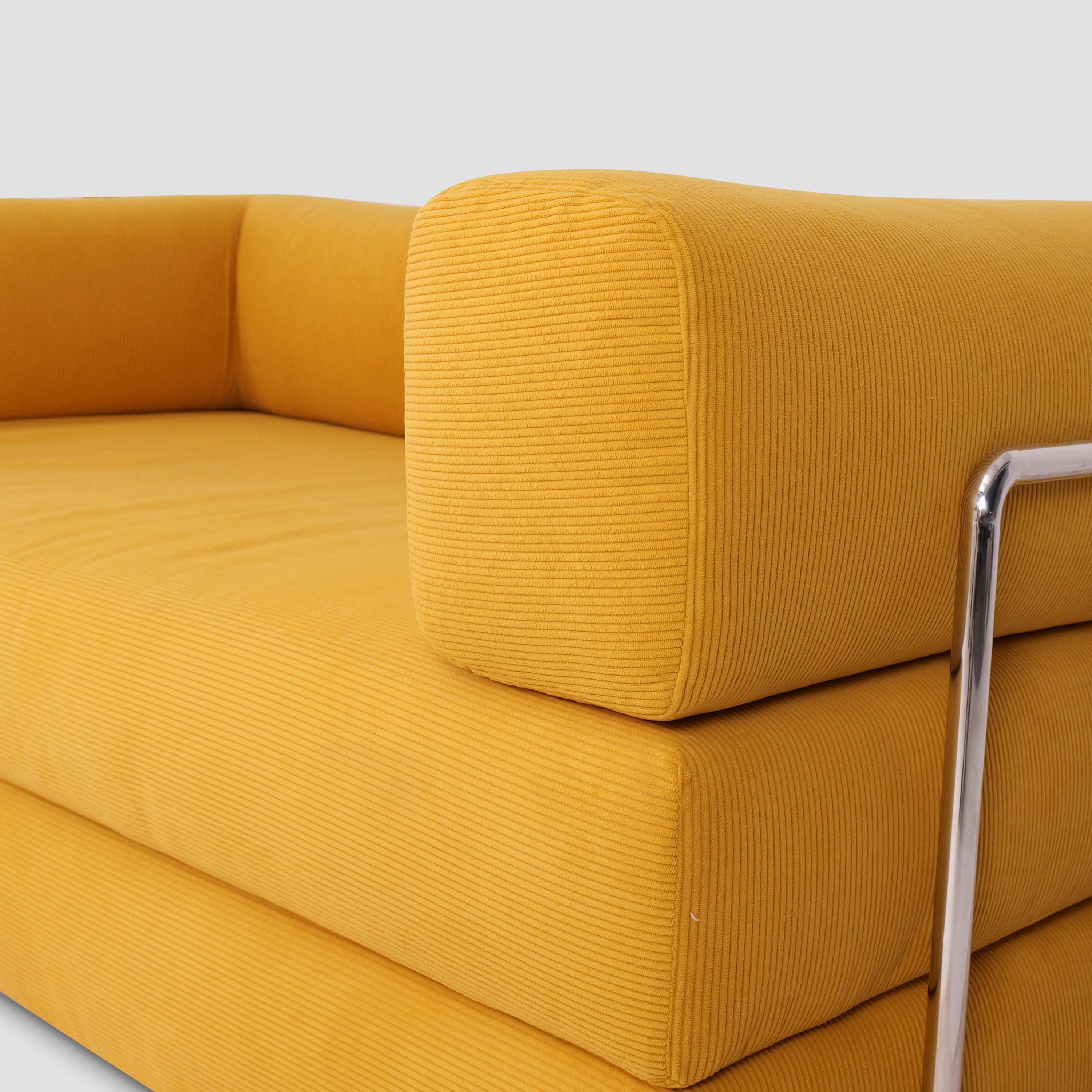 Yellow Corduroy Fabric Foam Modular Sofa