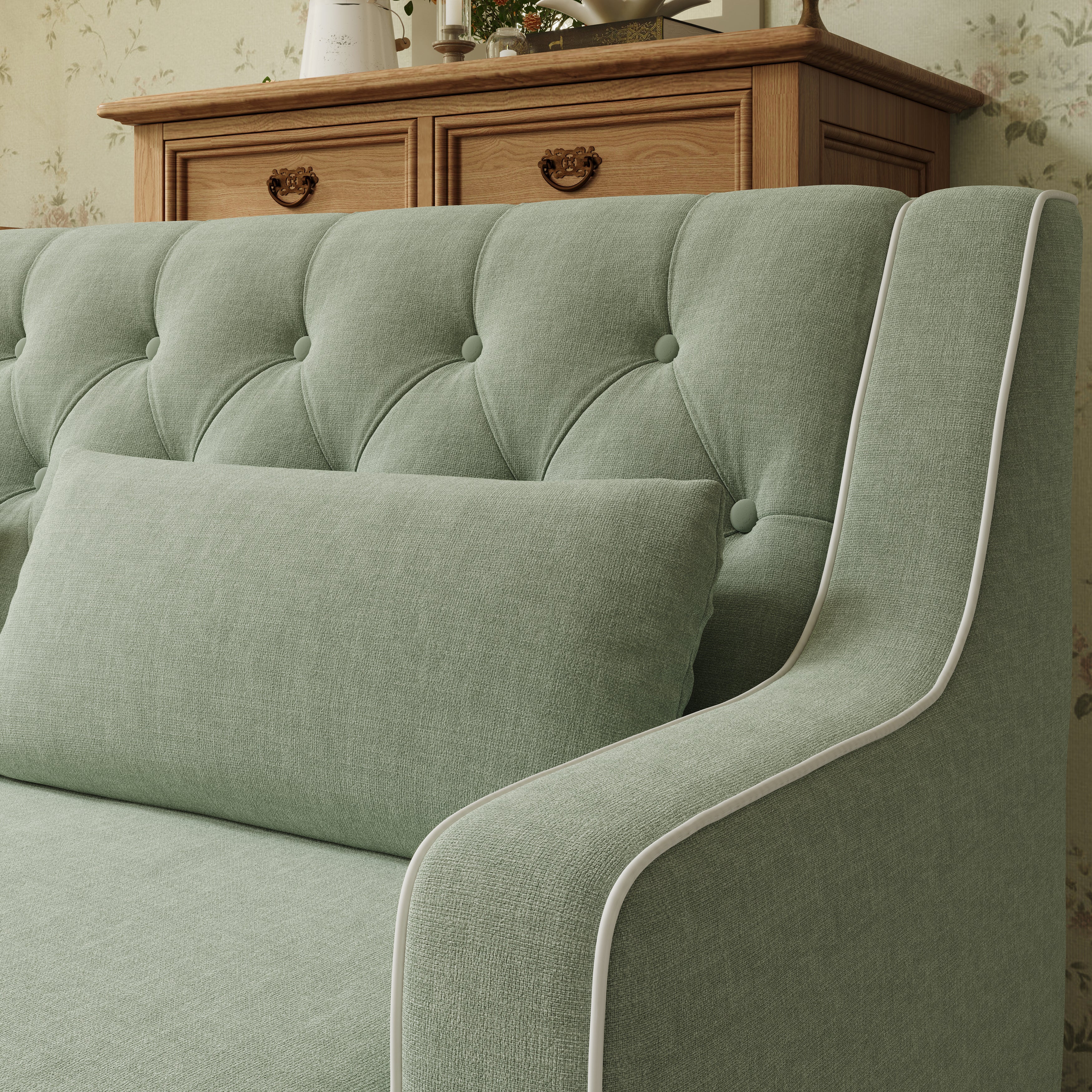 #Colour_Muted Green Cotton Linen