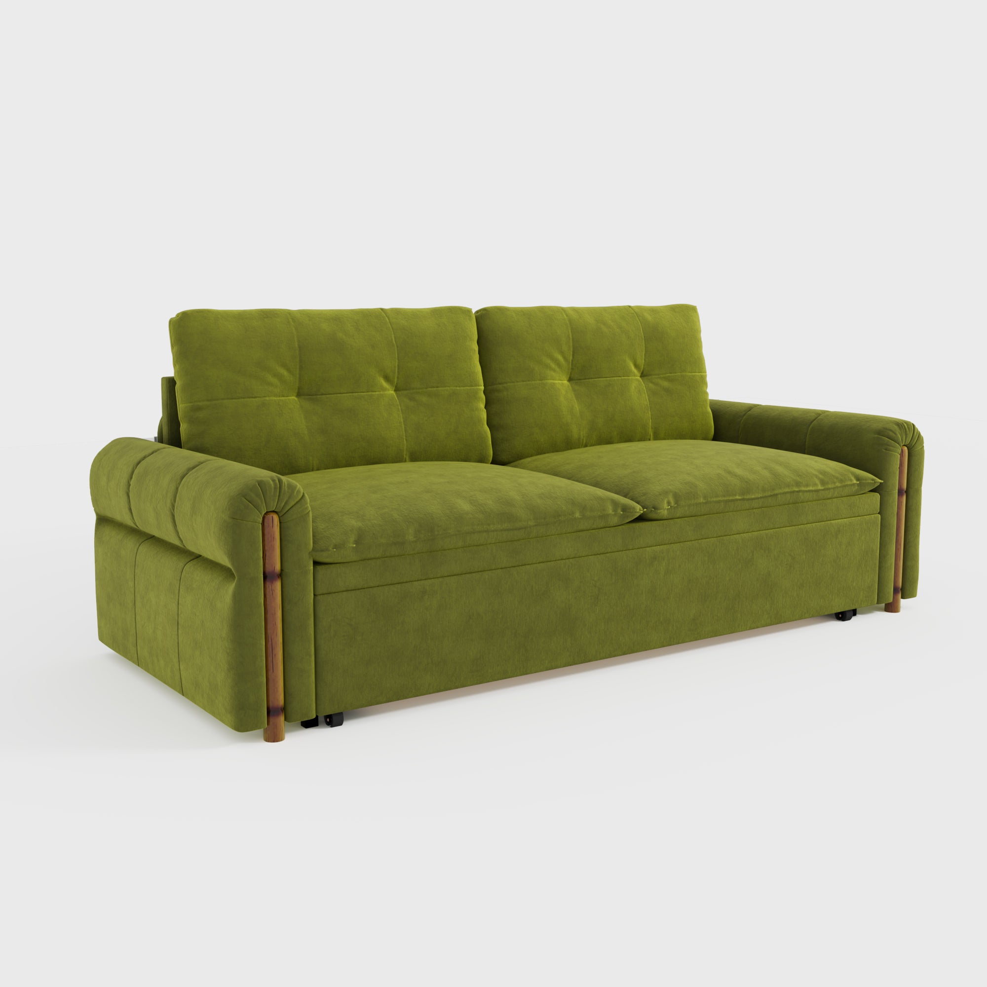 Vintage Pet Friendly Bamboo Design Sofa Bed with Storage