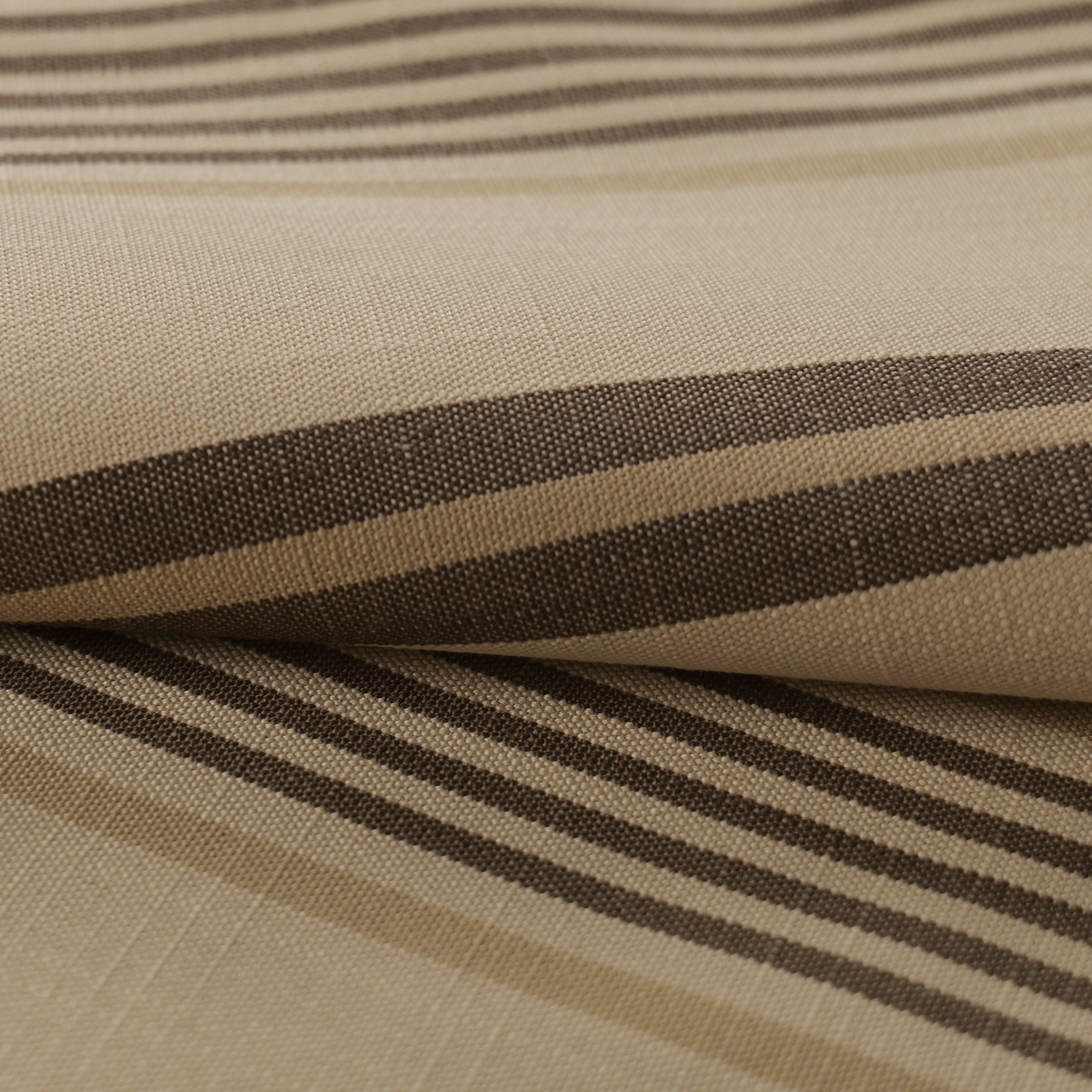 Mid-weight Bar Stripe Fabric Cotton, Taupe, PJ0856