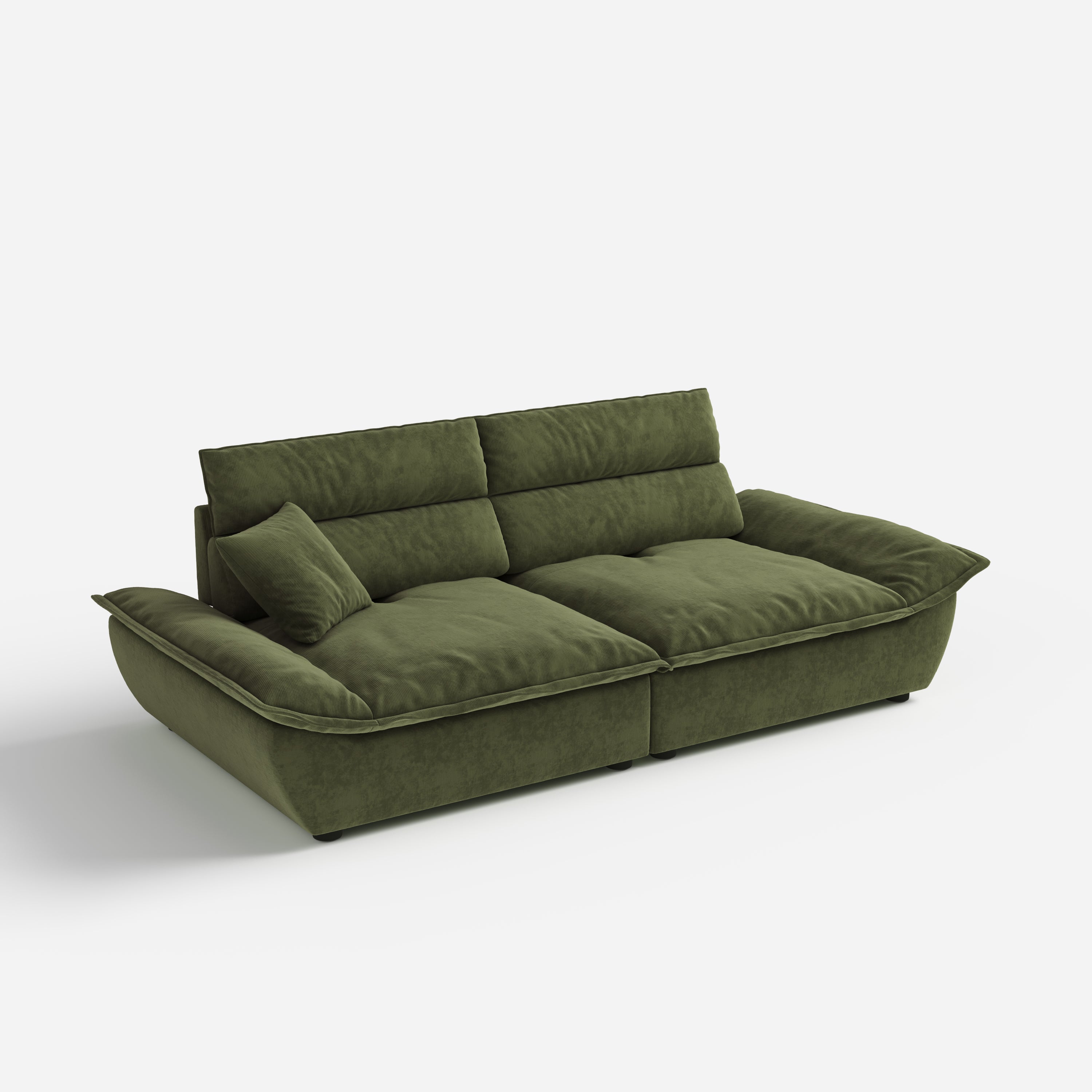 Cottonfy Adjustable Backrest Sailboat Corduroy Sofa Green