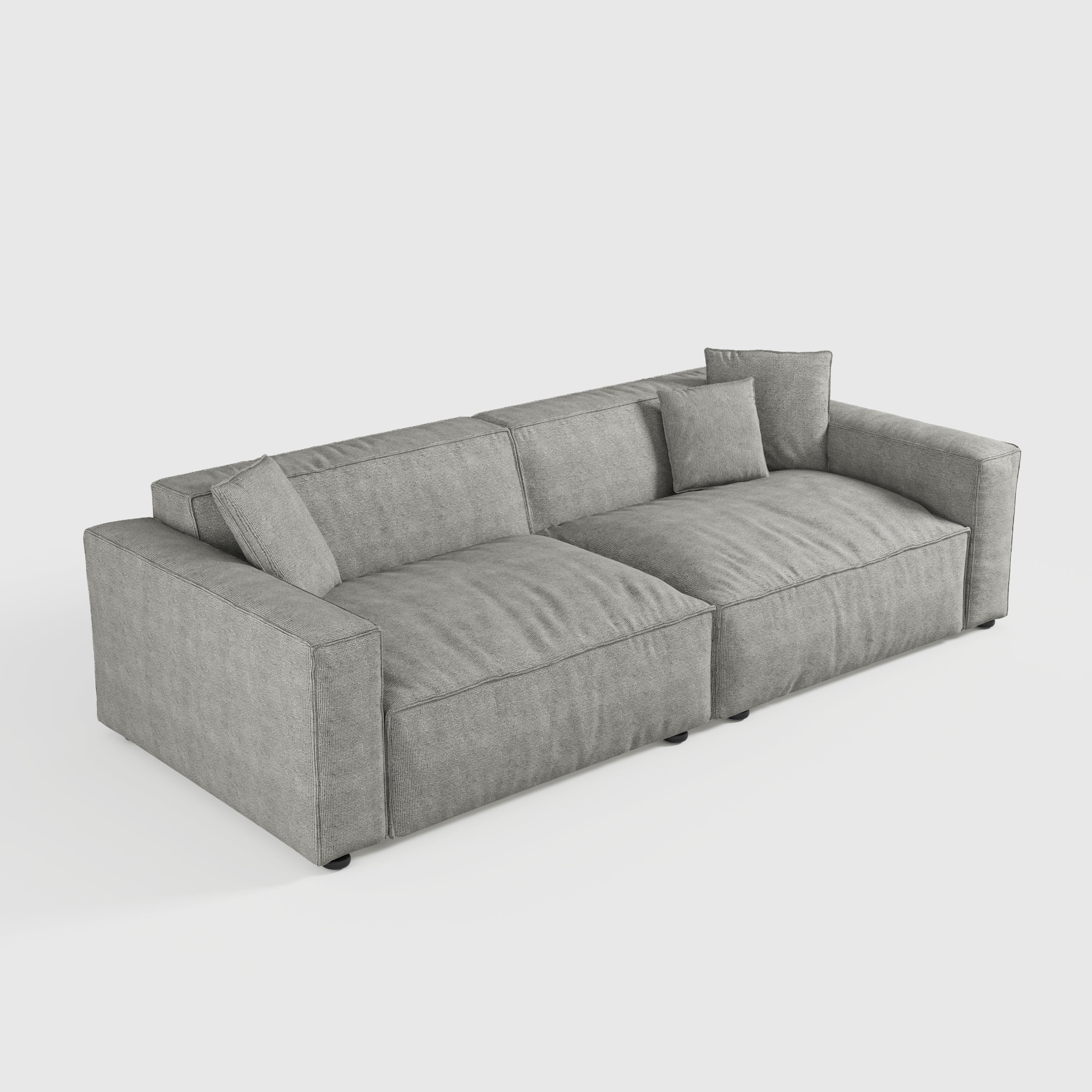 Elegant Linen Tofu Block Fabric Down Sofa