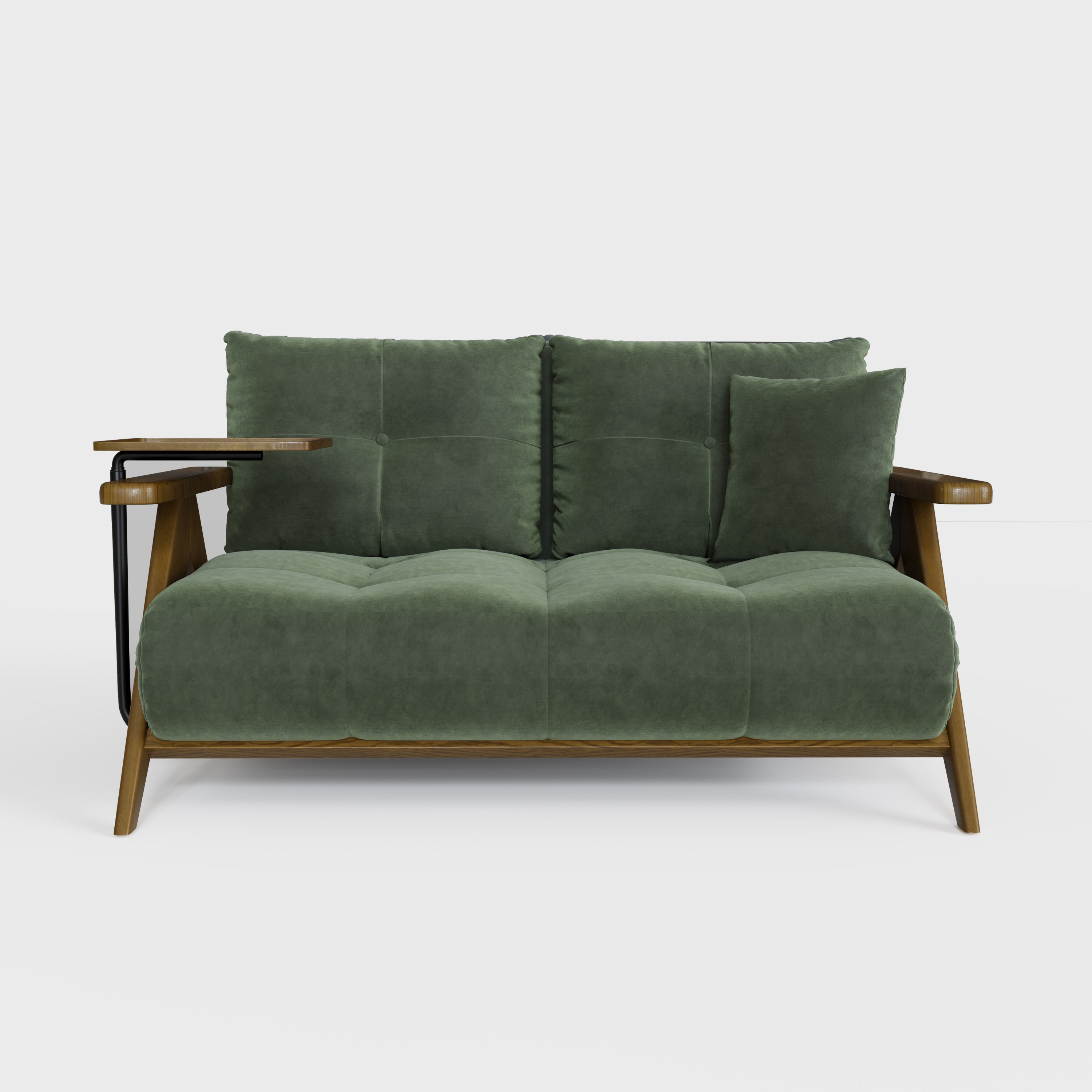 Foldable Matte Fabric Solid Wood 3 Mode Sofa Bed