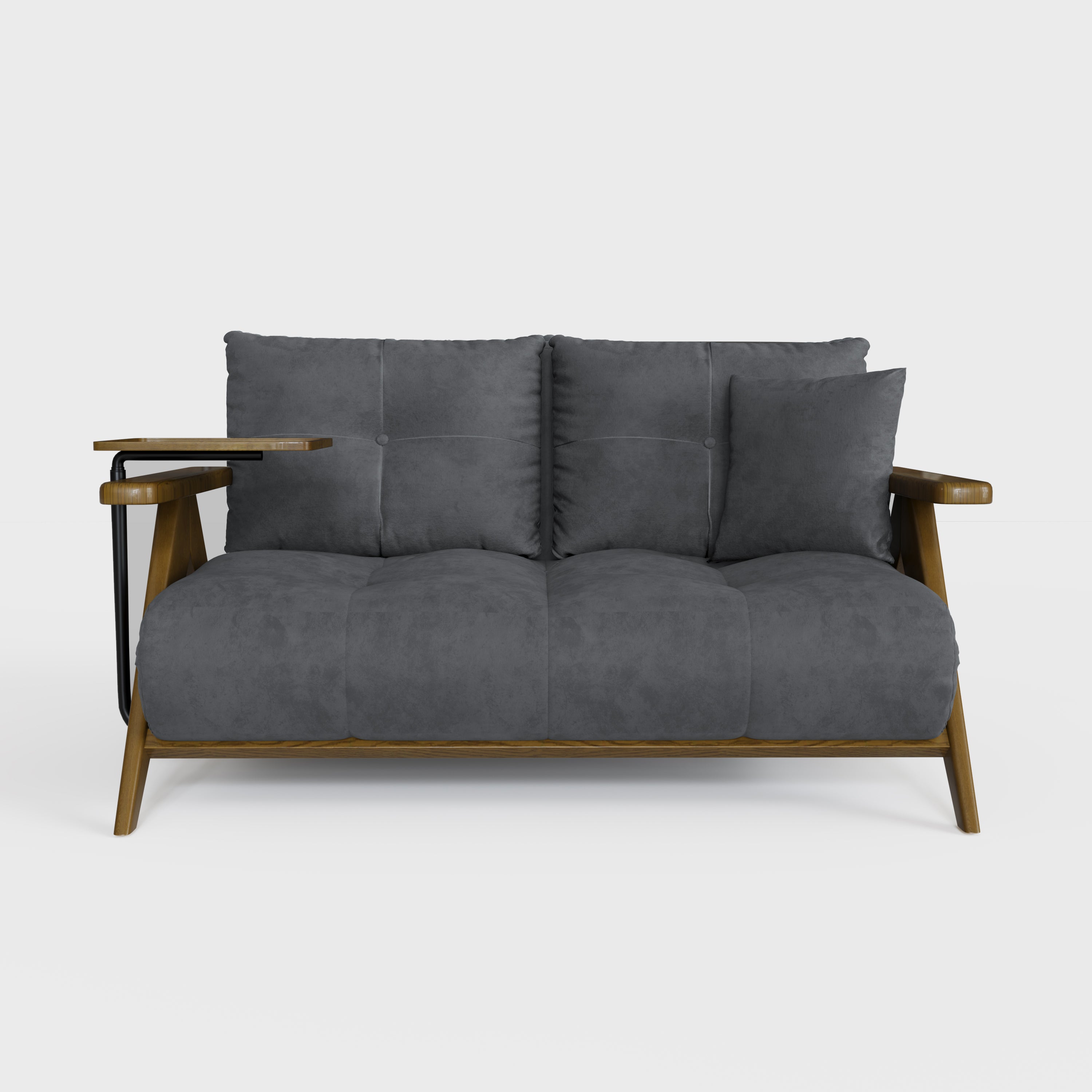 Foldable Matte Fabric Solid Wood 3 Mode Sofa Bed