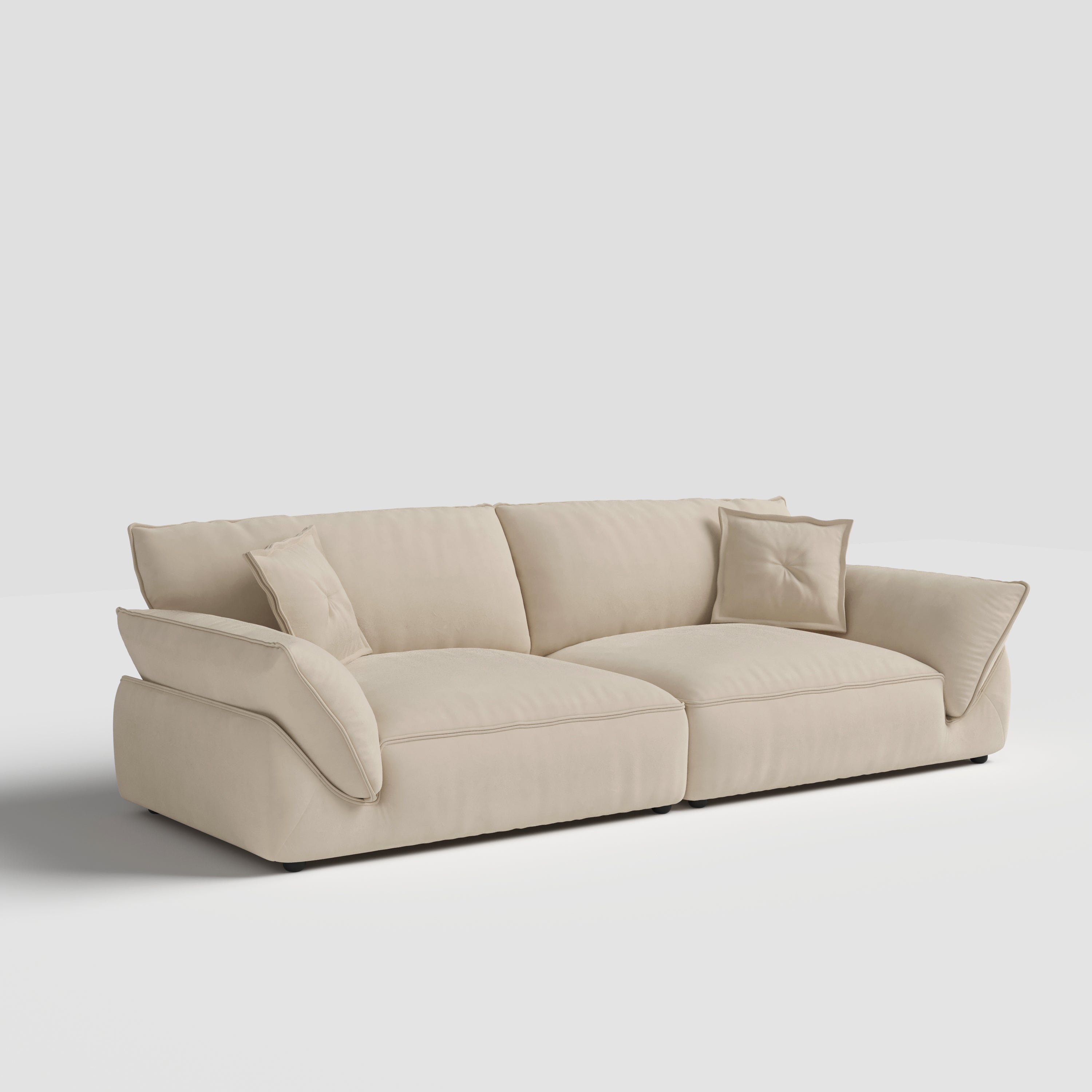 Cat-Scratch Resistant Fabric Elephant Ears Style Corner Sofa