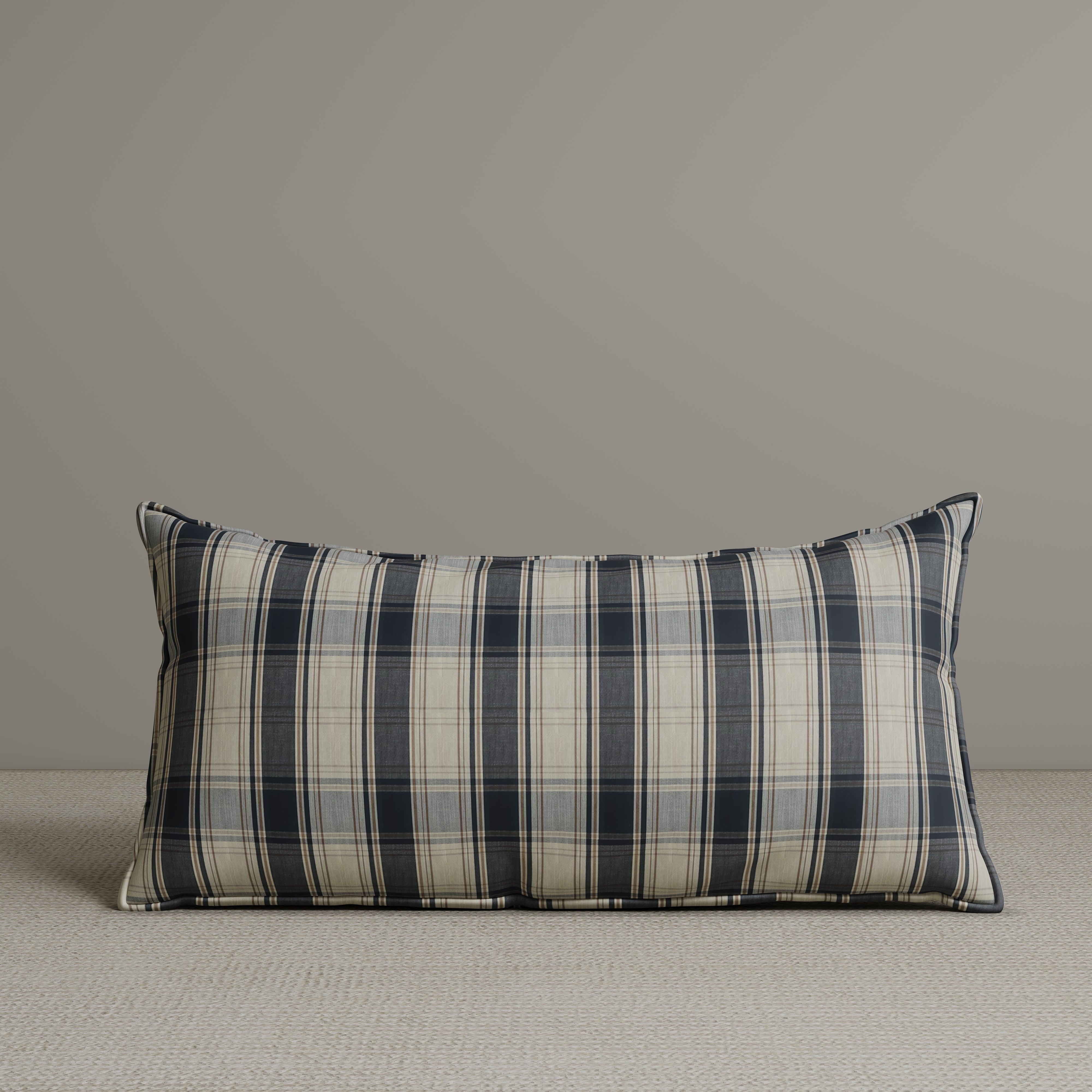 ๐ Exclusive Waist Cushion in Black Checkered Cotton Linen, 56*27*12 CM (100% off)