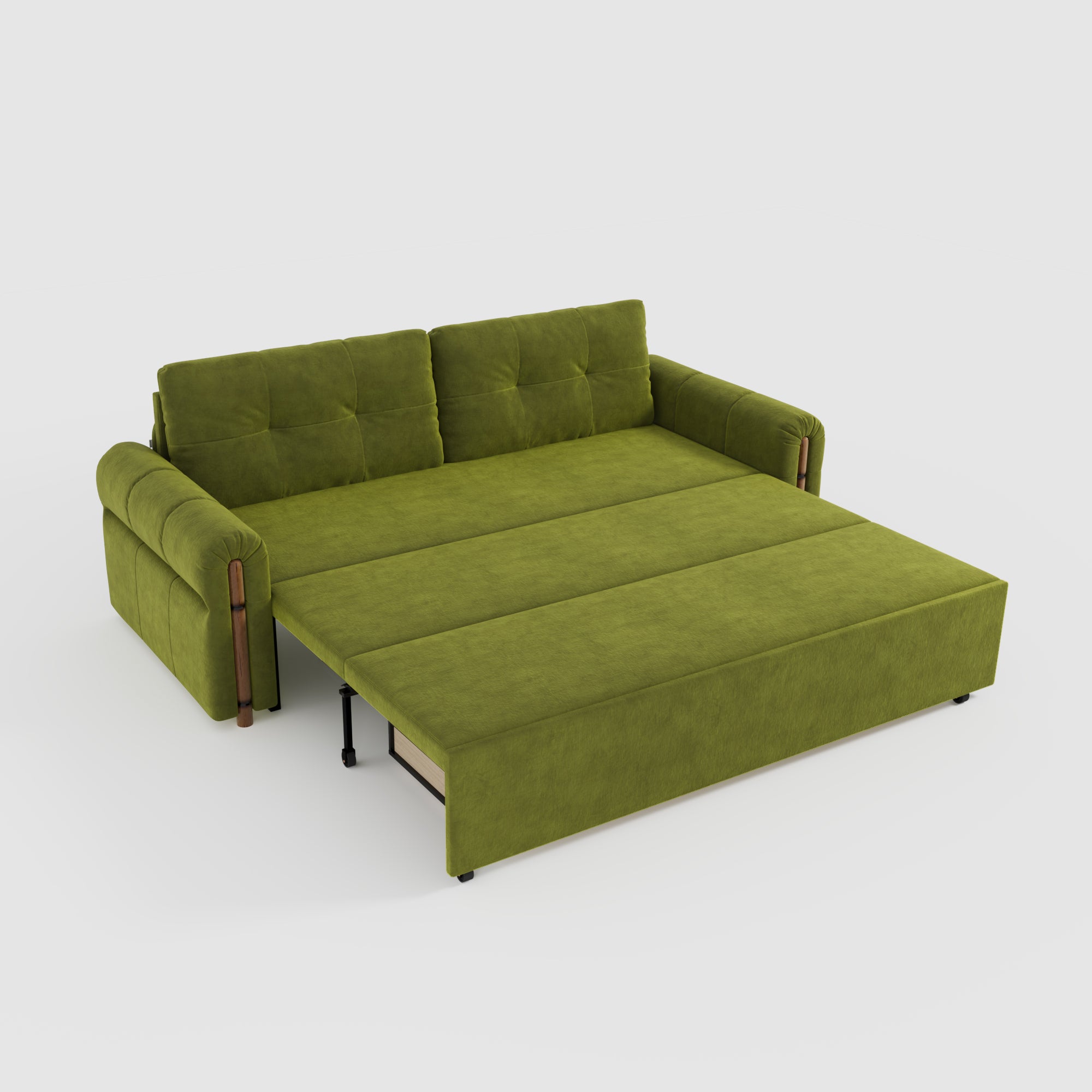 Vintage Pet Friendly Bamboo Design Sofa Bed with Storage