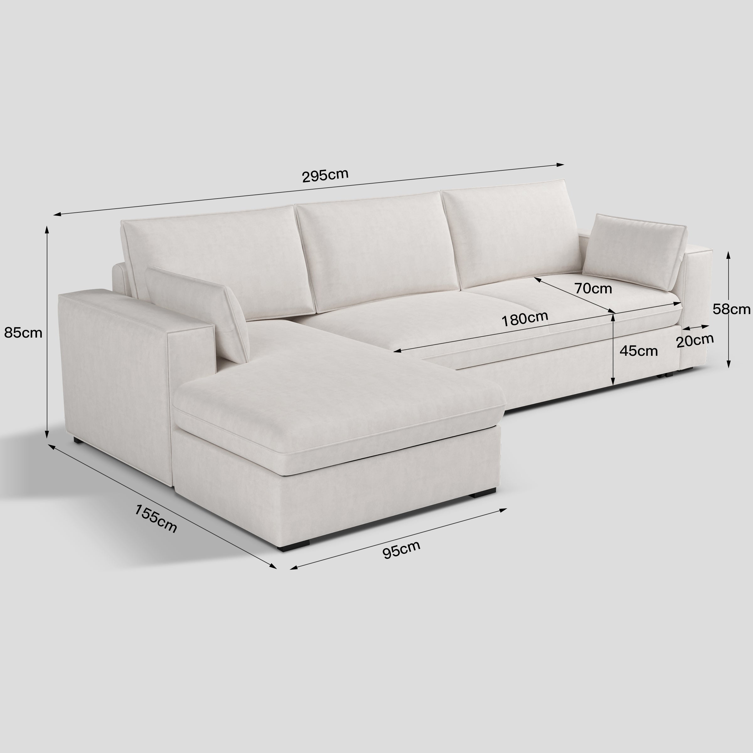 Cottonfy Creamy Tofu Block Pullout Sofa Bed with Storage