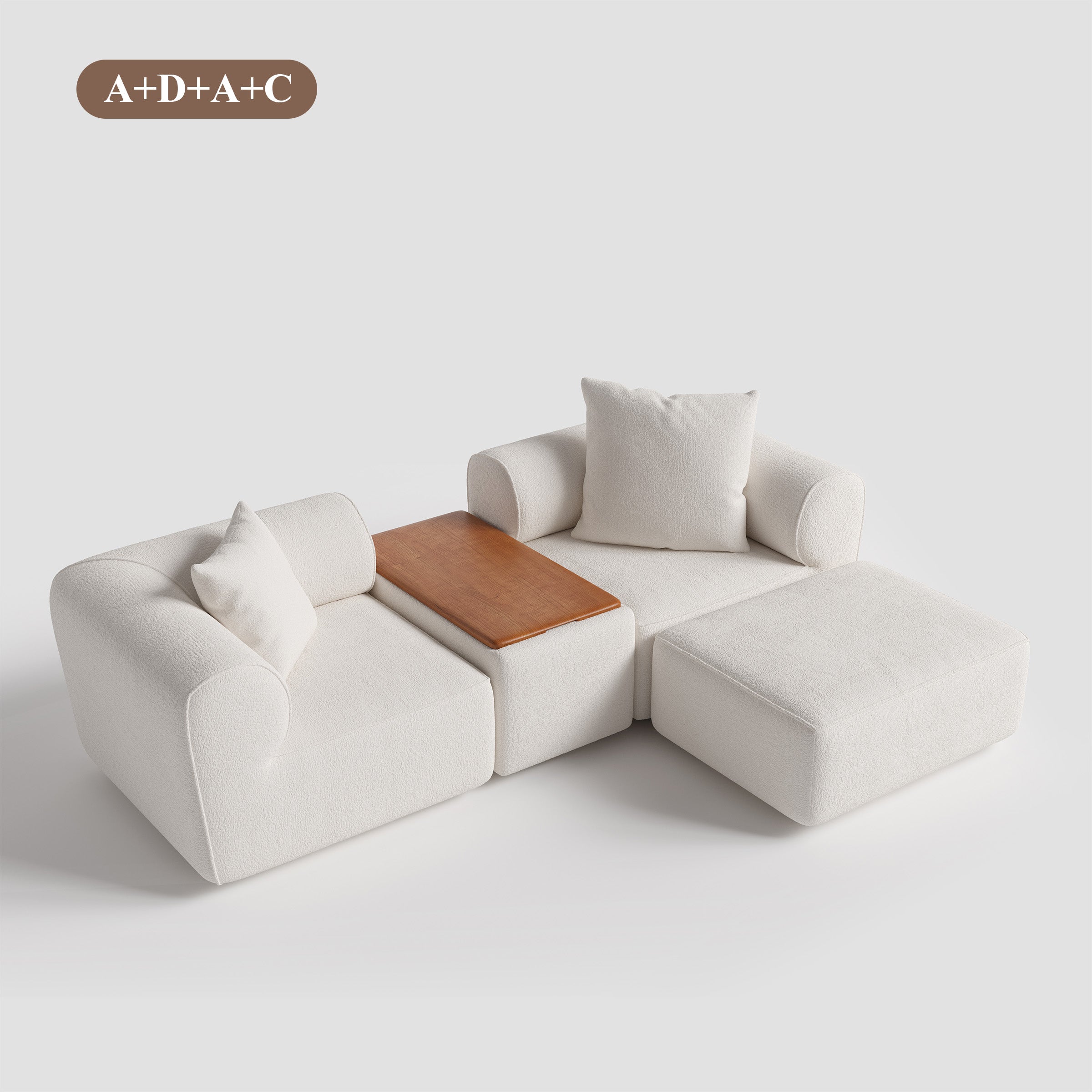 The Plump Modular Bouclé Sofa with Integrated Storage
