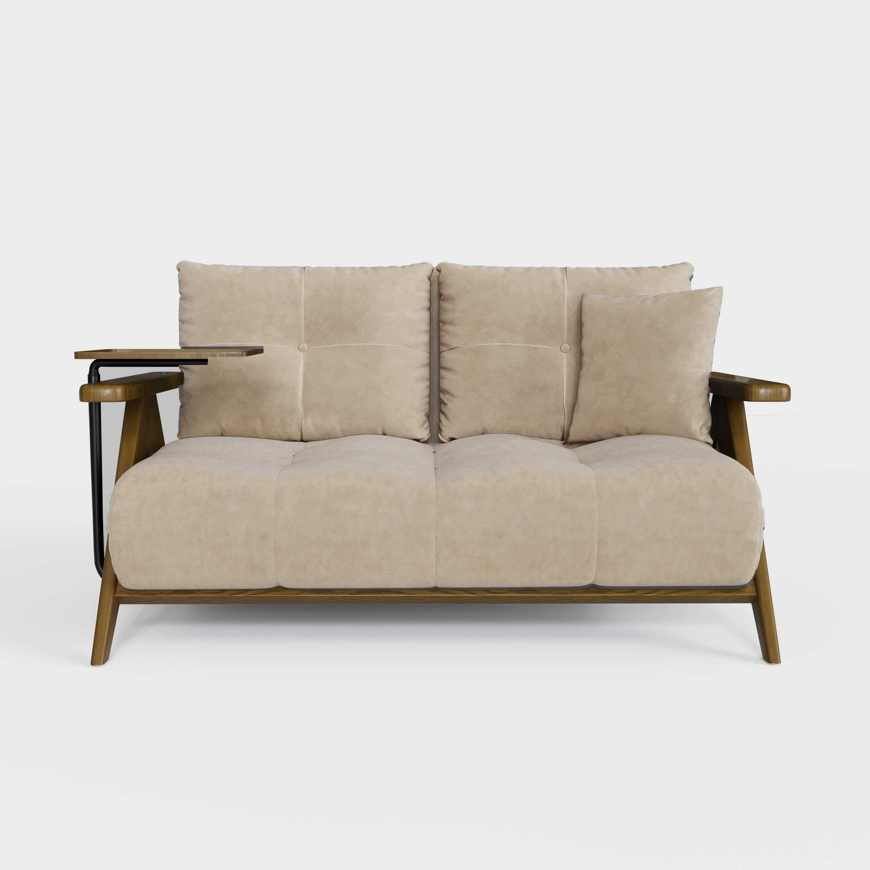 Foldable Matte Fabric Solid Wood 3 Mode Sofa Bed