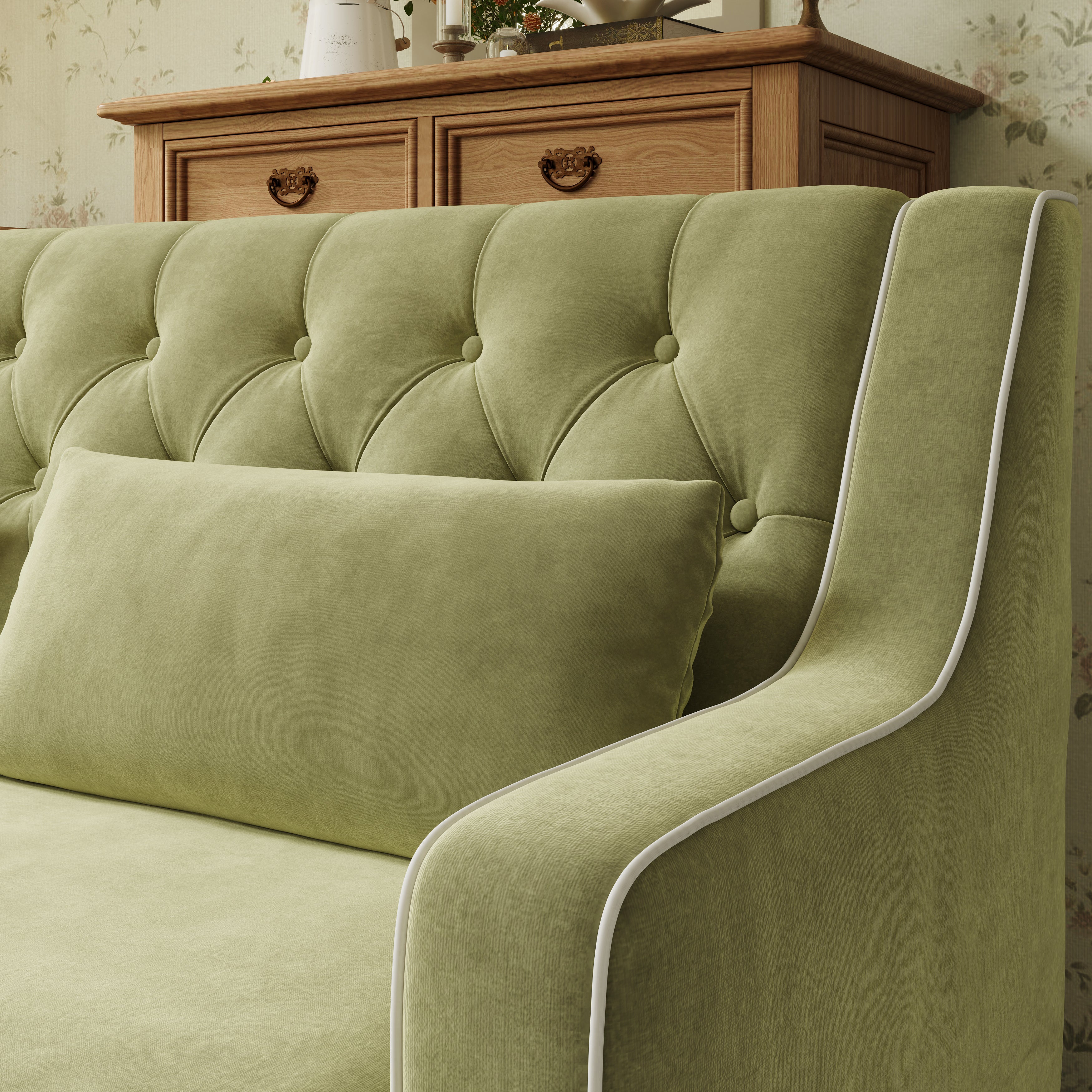 #Colour_Olive Green Velvet