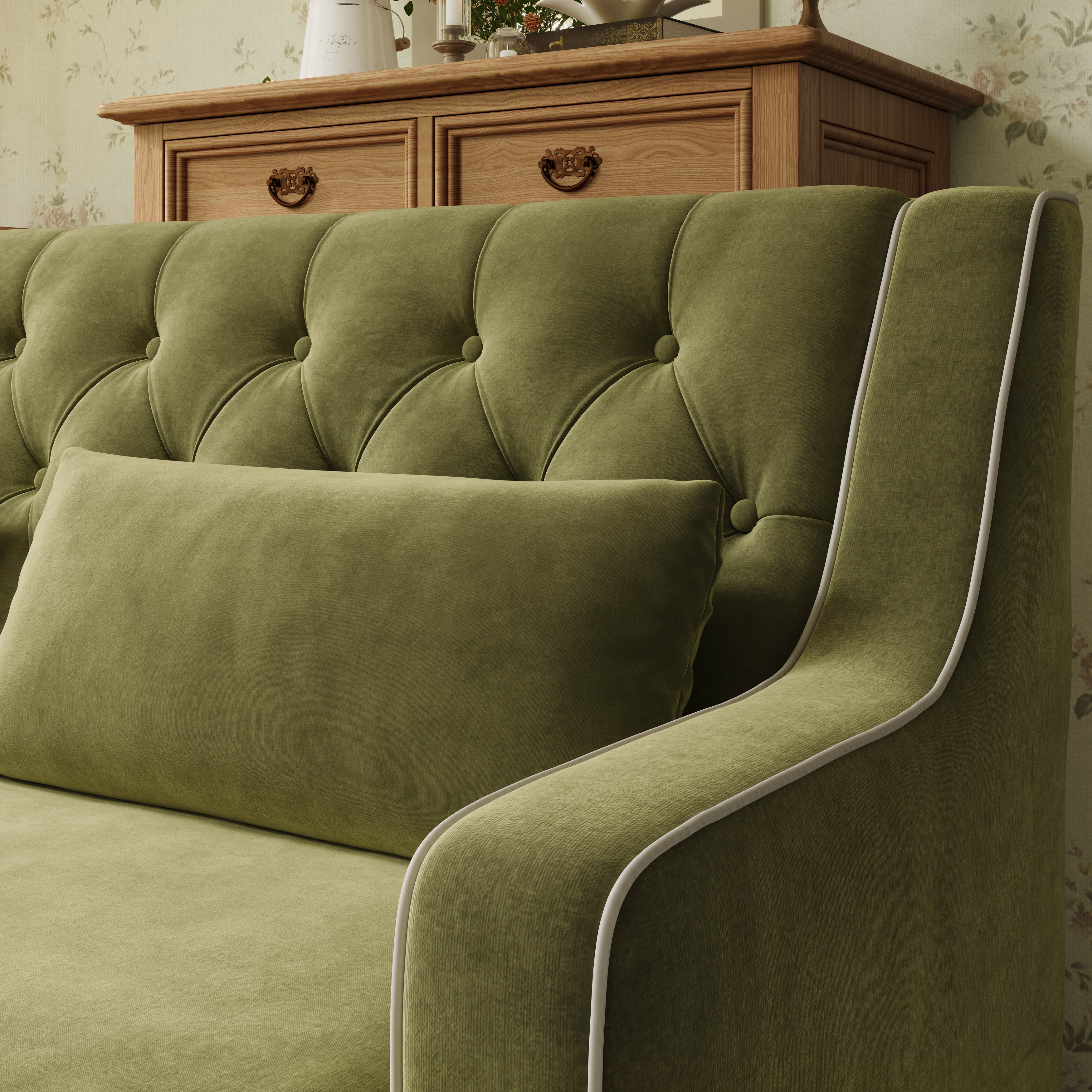 #Colour_Olive Green Velvet