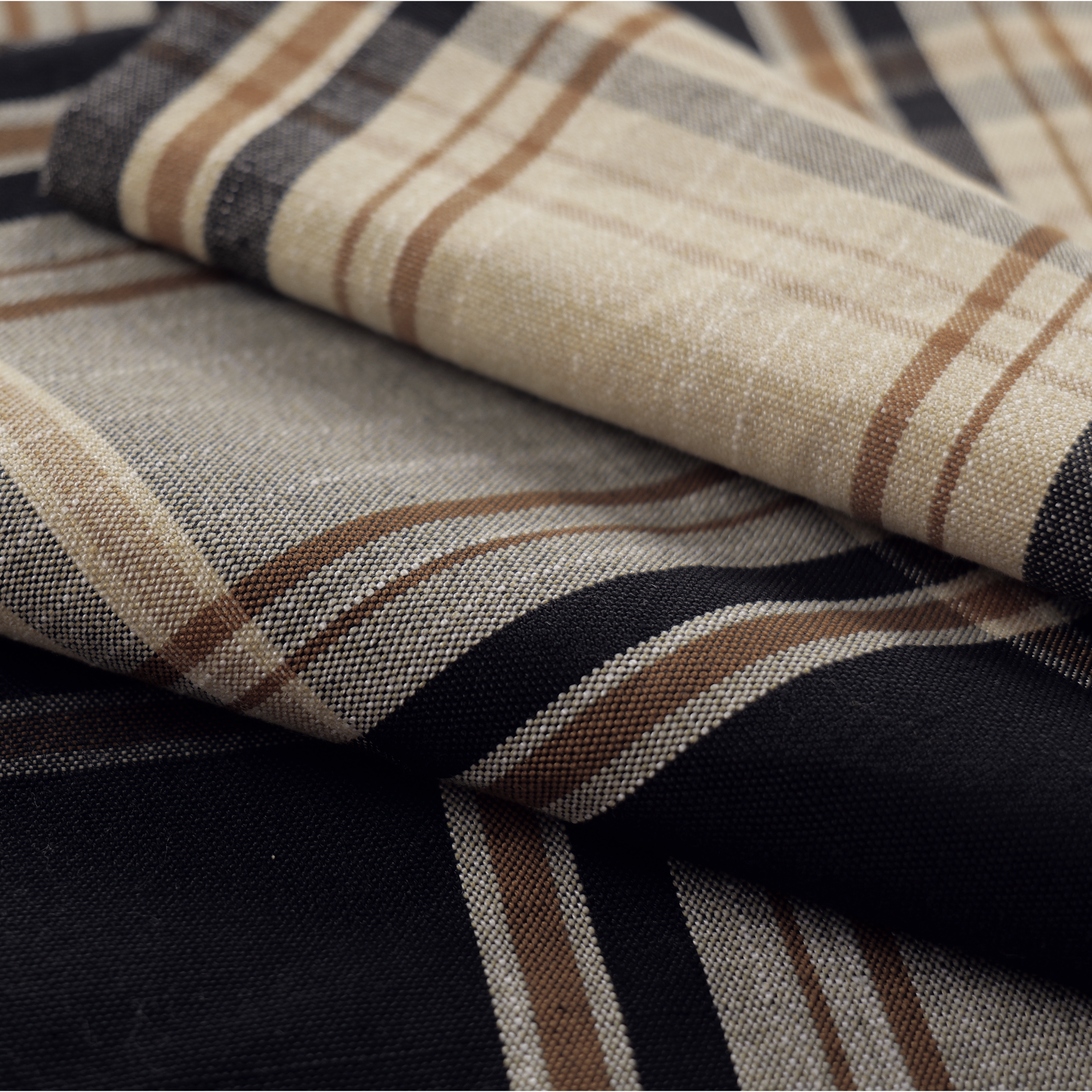 Mid-weight Tartan Check Fabric Cotton, Midnight Black, PJ2699