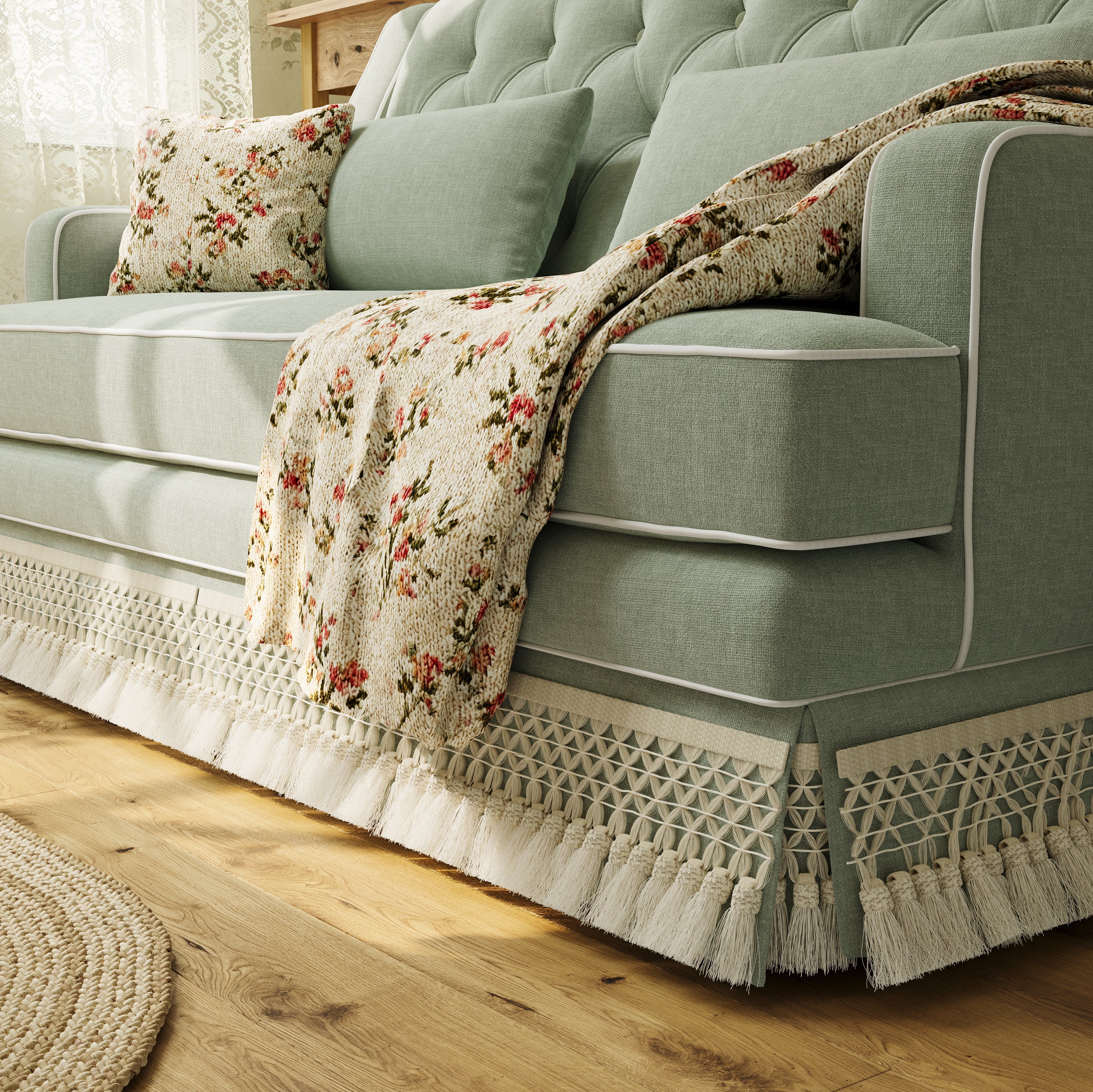 #Colour_Muted Green Cotton Linen