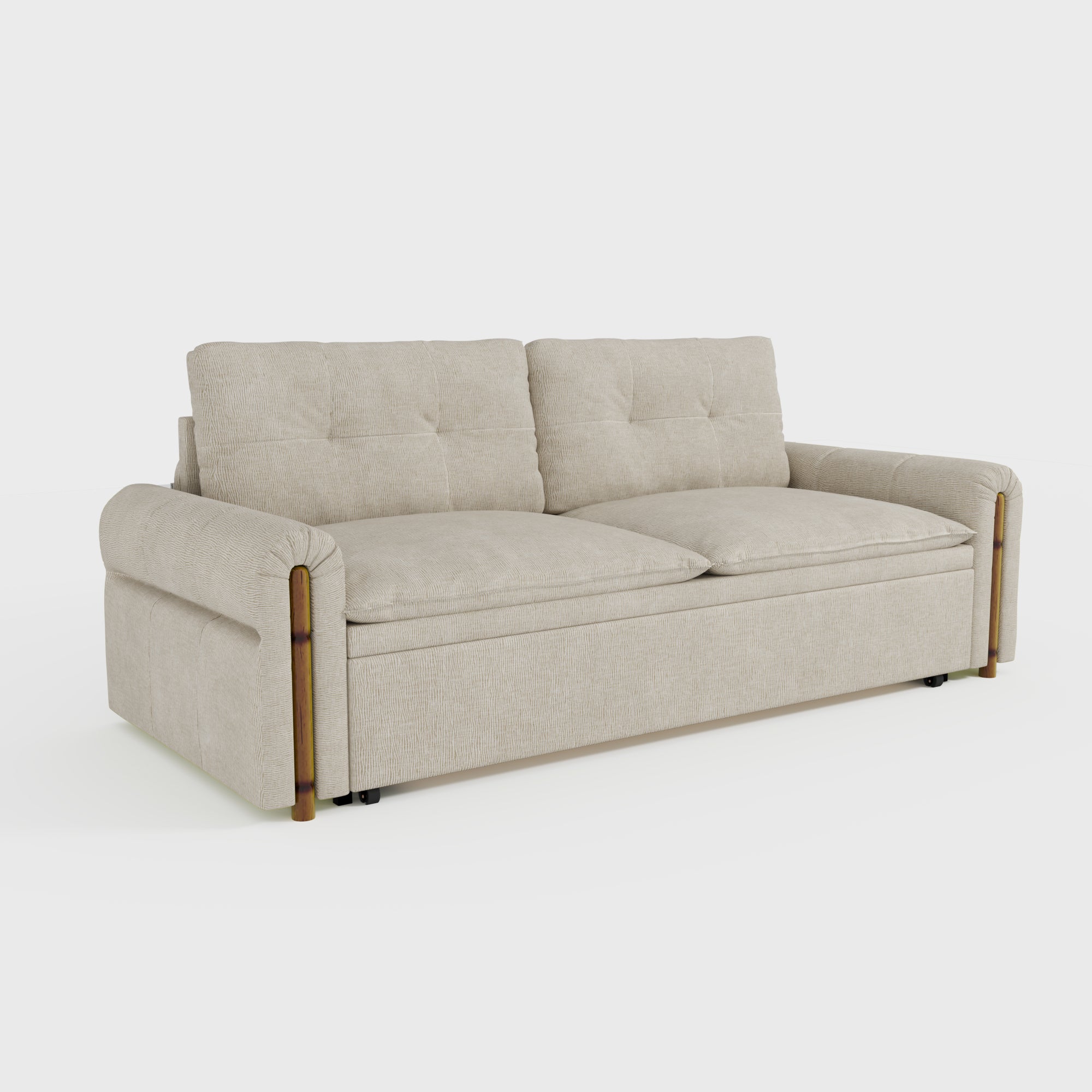 Vintage Pet Friendly Bamboo Design Sofa Bed with Storage