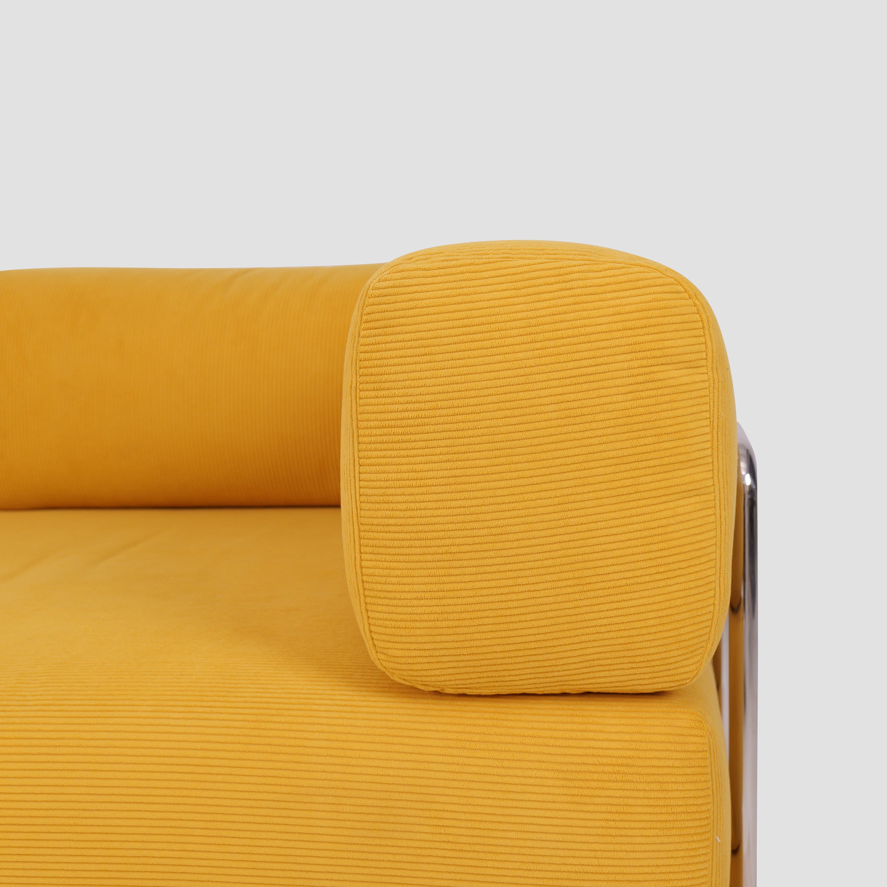 Yellow Corduroy Fabric Foam Modular Sofa
