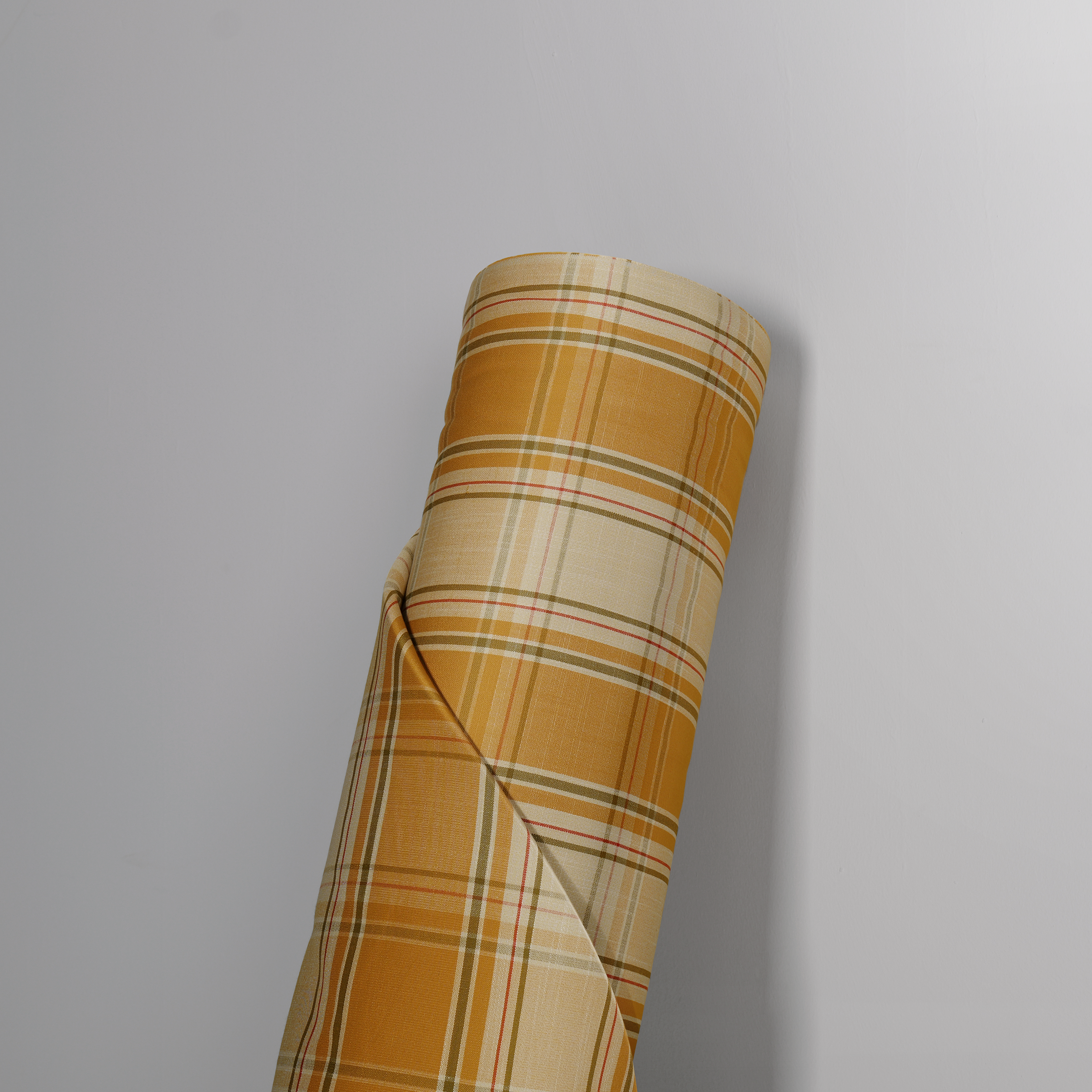 Mid-weight Tartan Check Fabric Cotton, Saffron Gold, PJ0844
