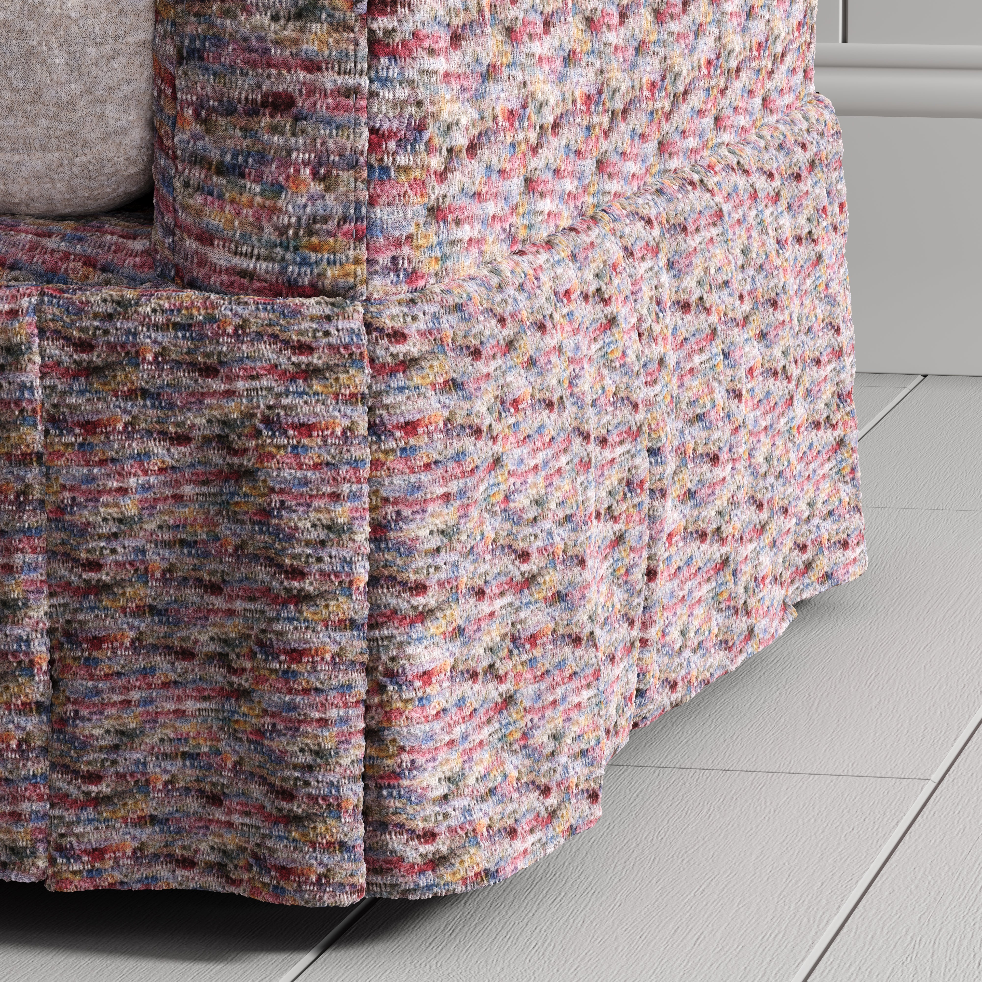 Cottonfy Country Check Sofa with Removable Skirted Covers