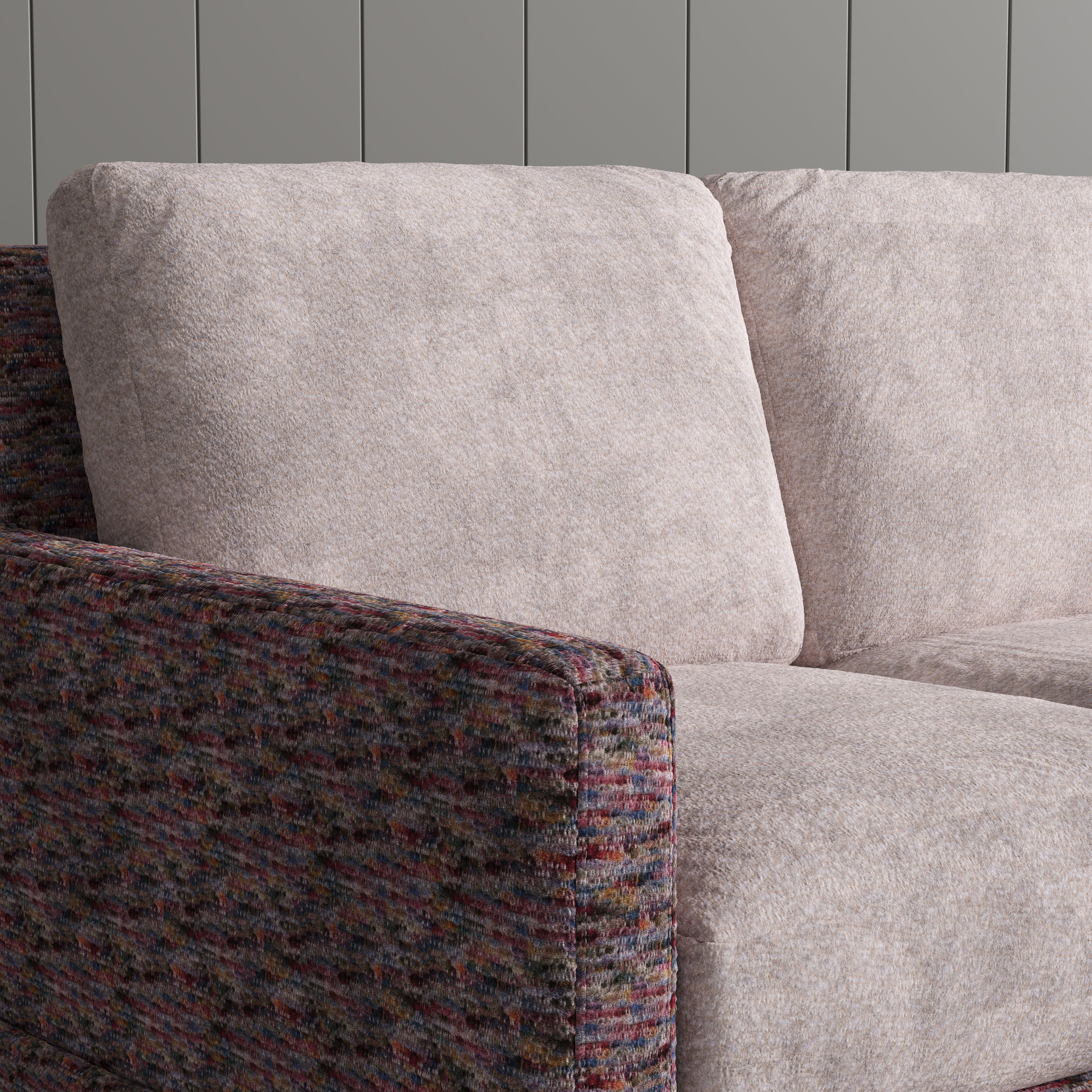 Cottonfy Country Check Sofa with Removable Skirted Covers