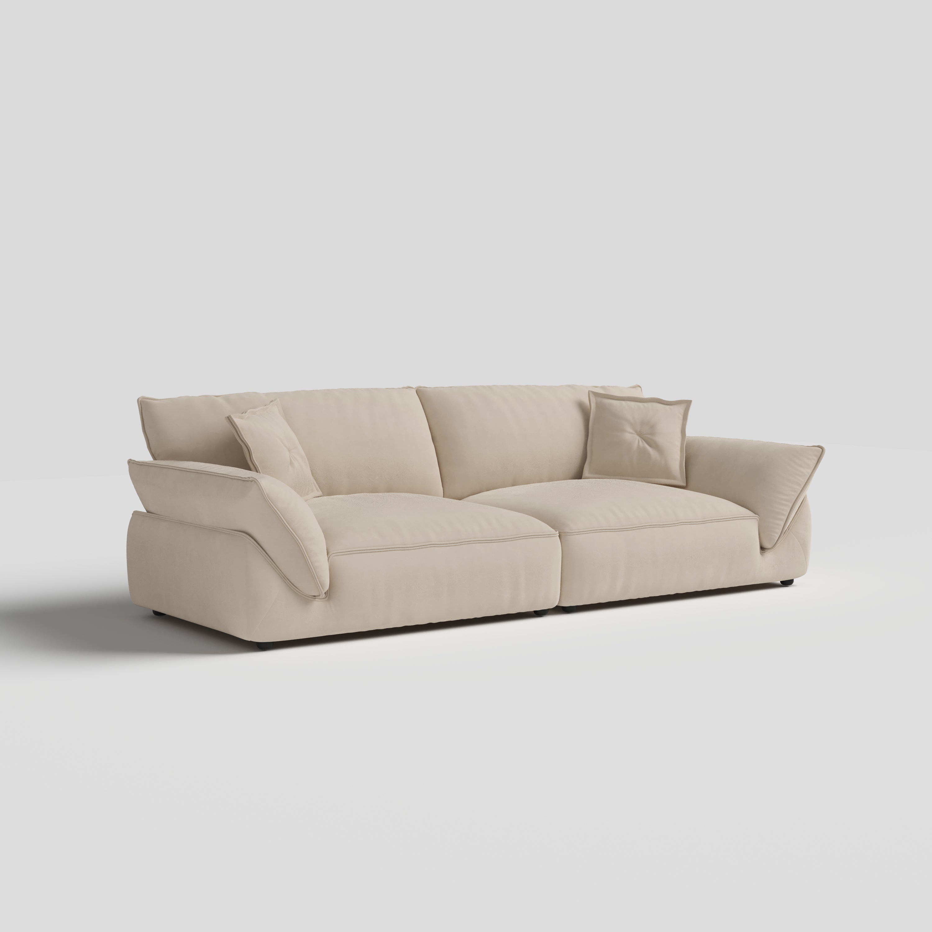 Cat-Scratch Resistant Fabric Elephant Ears Style Corner Sofa