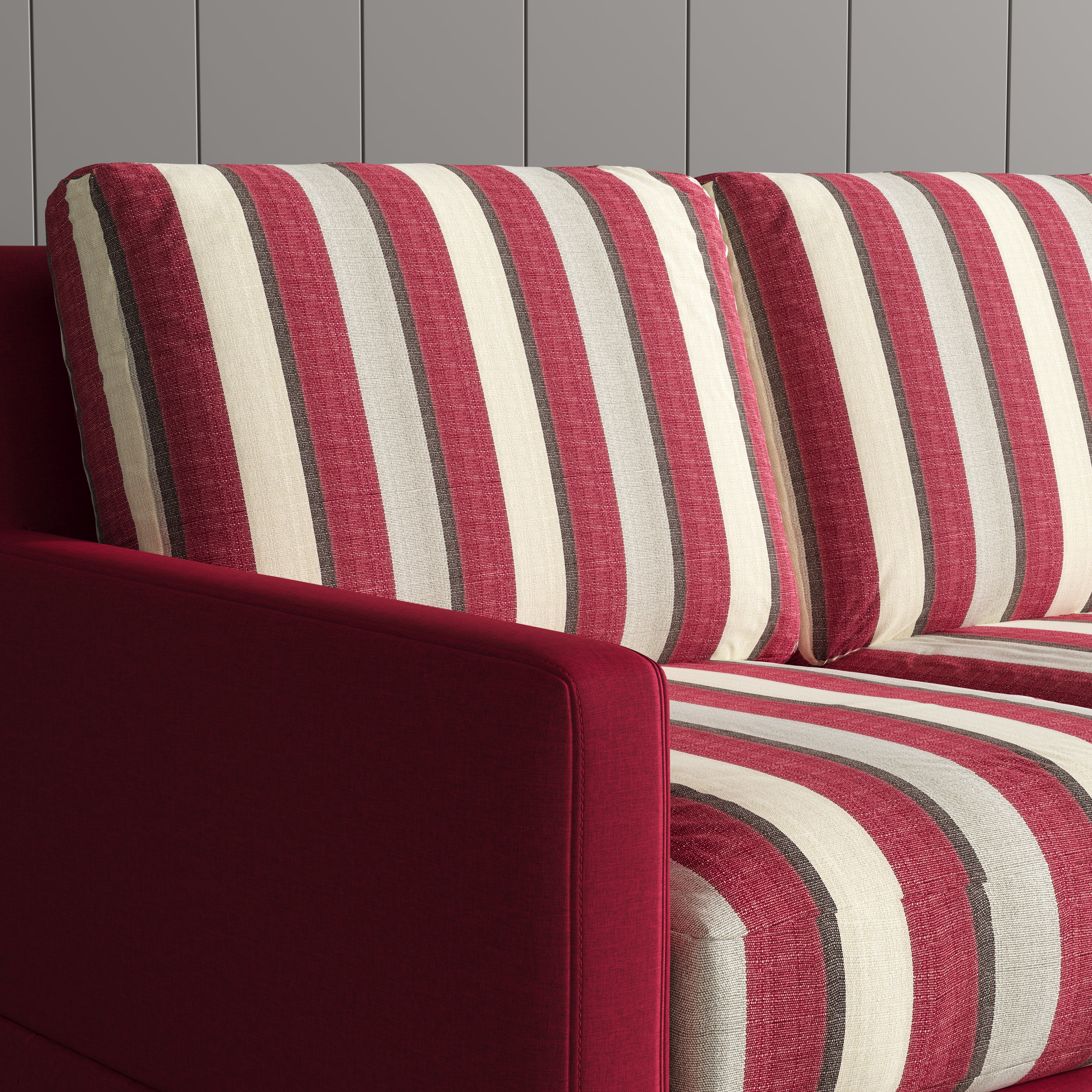 Cottonfy Country Check Sofa with Removable Skirted Covers