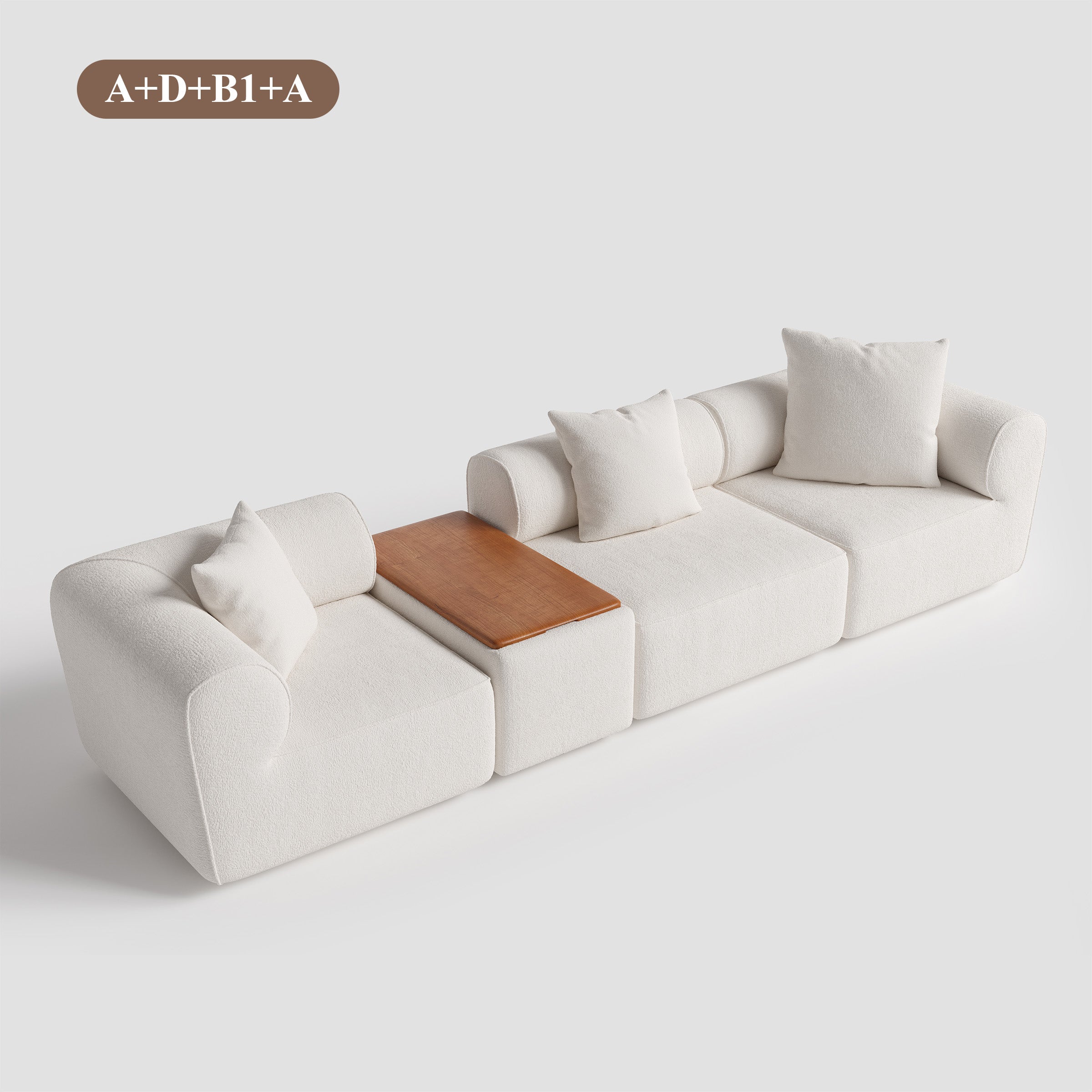 The Plump Modular Bouclé Sofa with Integrated Storage