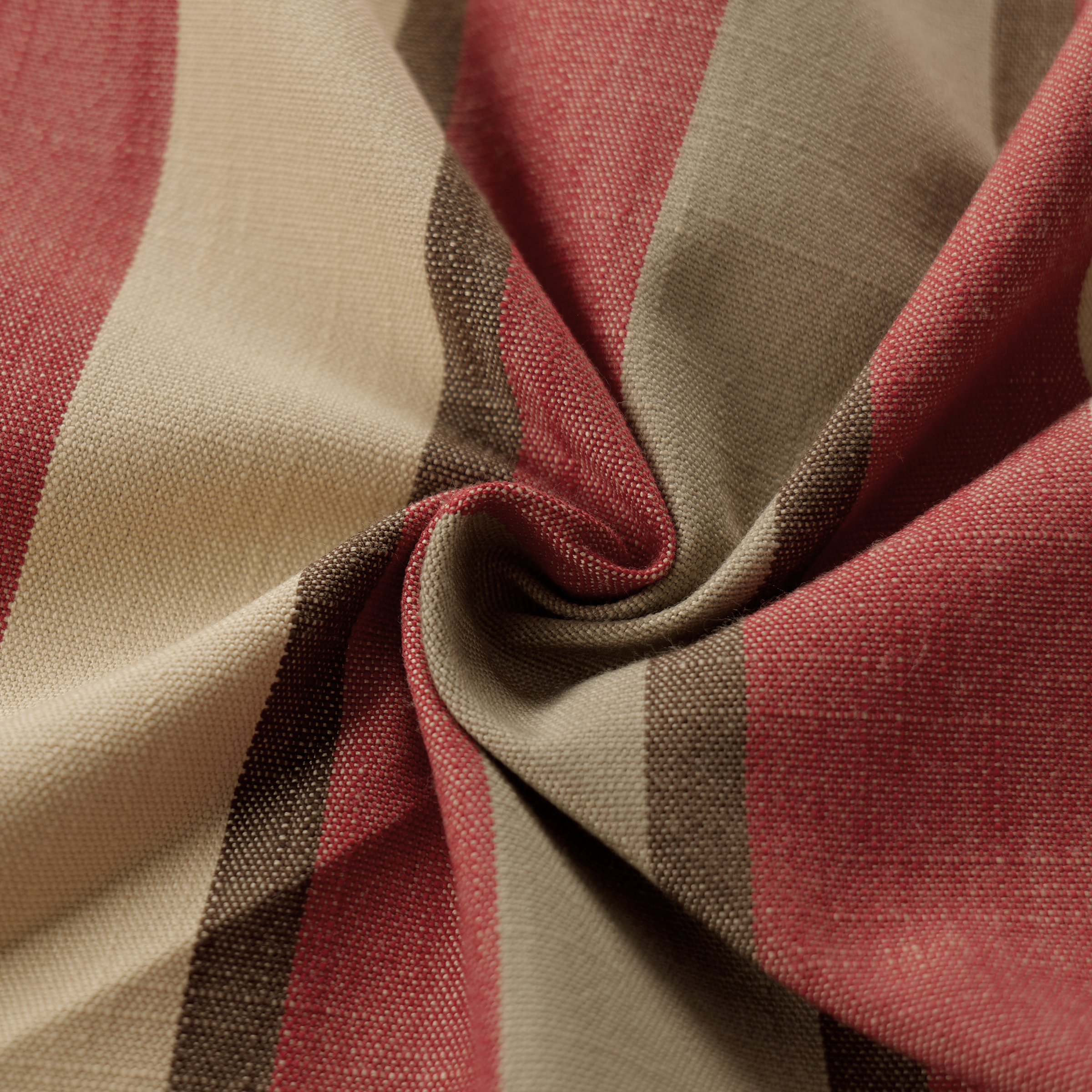 Mid-weight Regency Stripe Fabric Cotton, Deep Claret Red, PJ0849