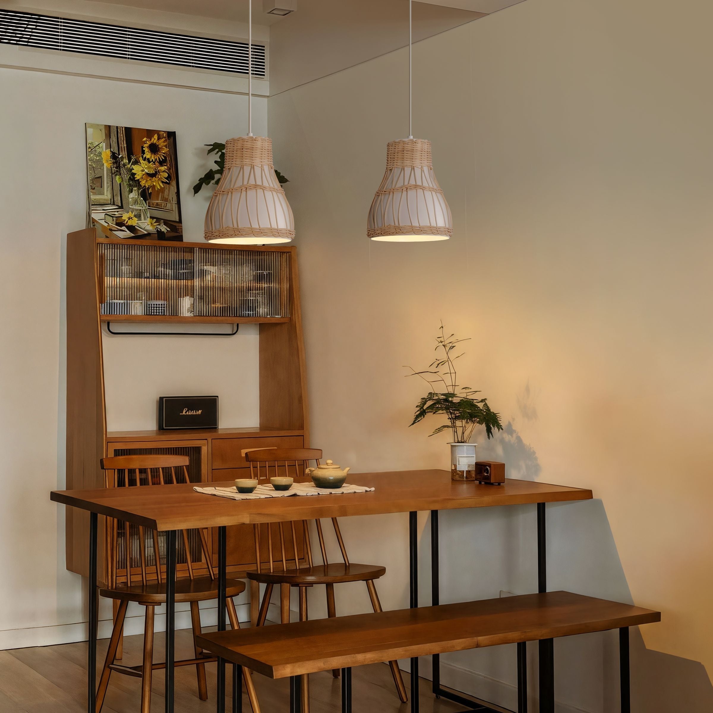 Lightsin Modern Rattan Pendant Light Available in Grey, Pink, and White Lightsin UK