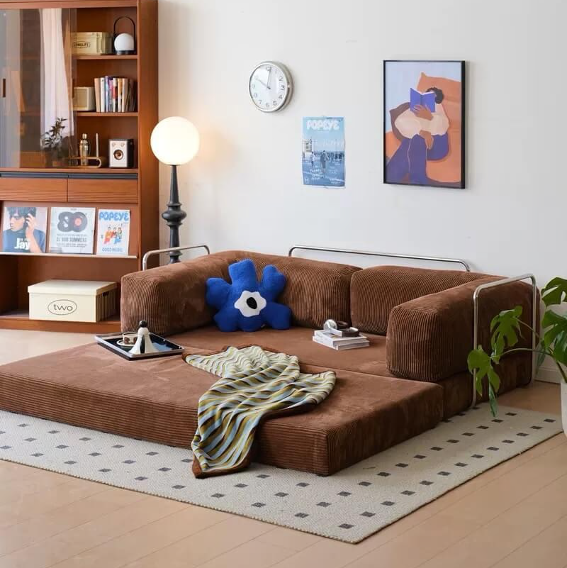 Teddy Corduroy Modular Detachable Sofa Bed